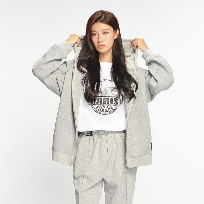 “Heritage Heart Emblem” Premium Zip Hoodie - Grey (M)