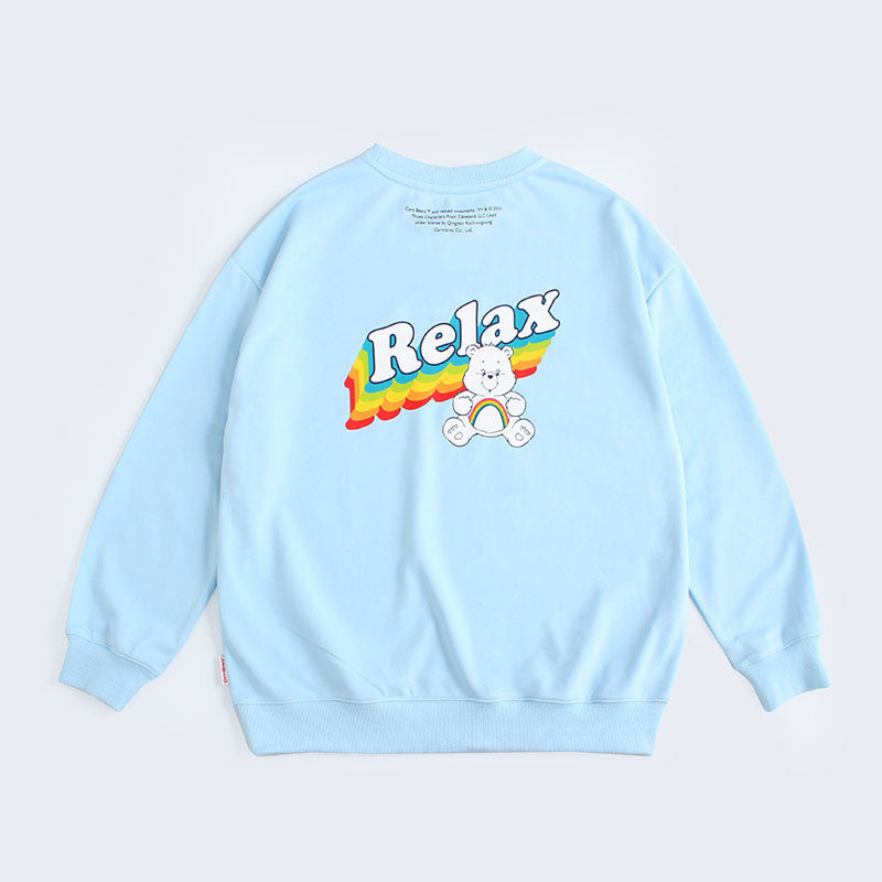 "Rainbow Relax Bear Sweatshirt" - Blue (M)