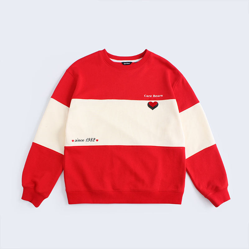 “Classic Heart Stripe Emblem” Sweatshirt - Red (M)