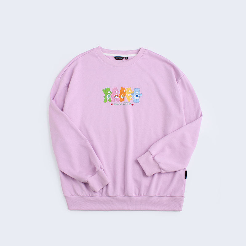Happy Multi-Bear Lineup” Sweatshirt - Purple (L)