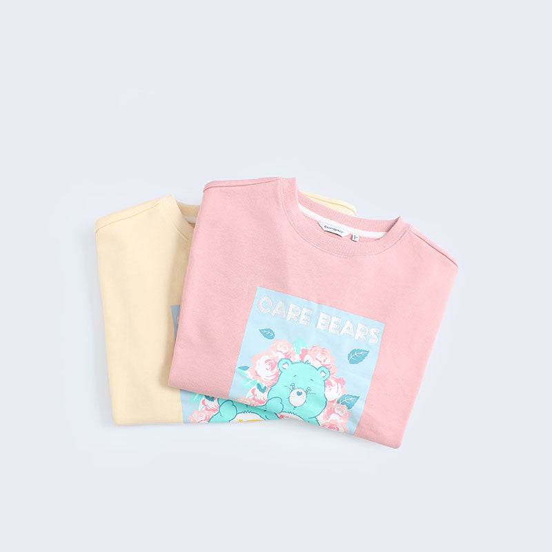 “Wish Bear Floral Portrait” Sweatshirt - Pink (M)