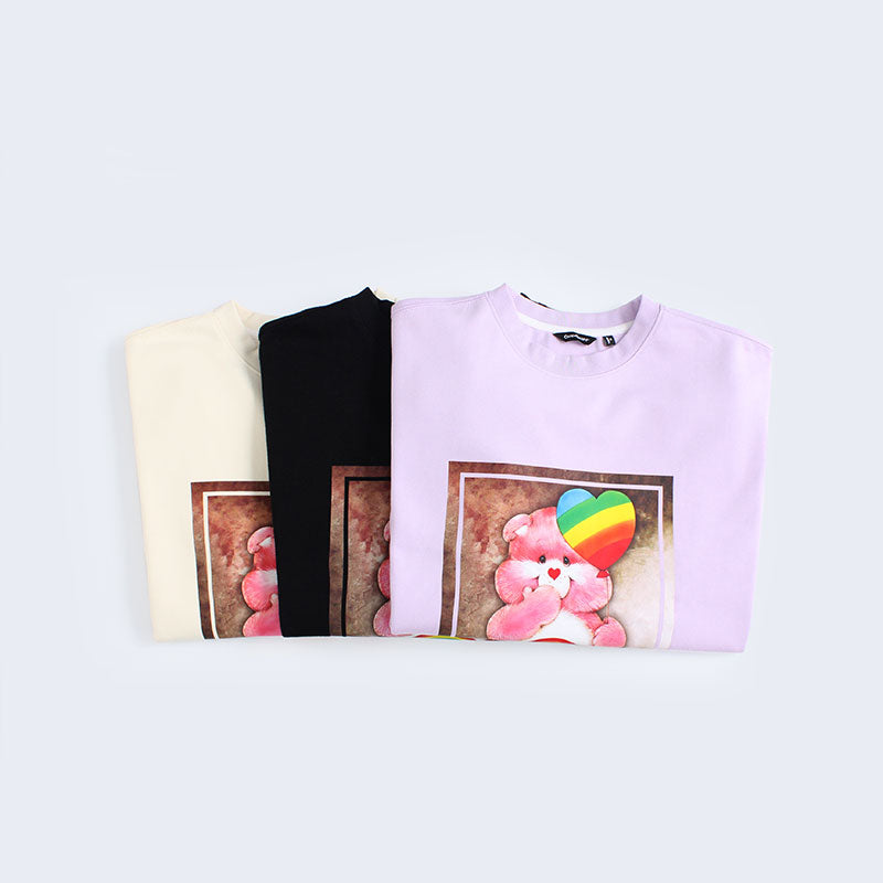 “Cheer Rainbow Portrait” Sweatshirt - Purple (L)
