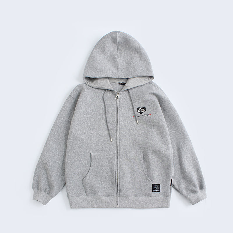 “Heritage Heart Emblem” Premium Zip Hoodie - Grey (M)