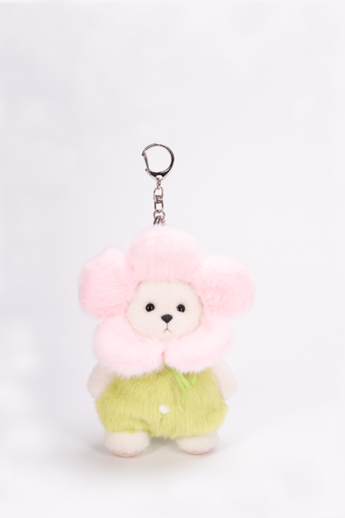 Lina Bear Flower Petal with Keychain - White (15cm)