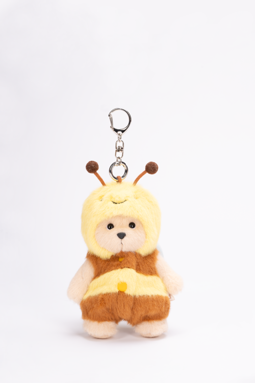 Lina Bear Honeybee with Keychain - Milk Tea (15cm)