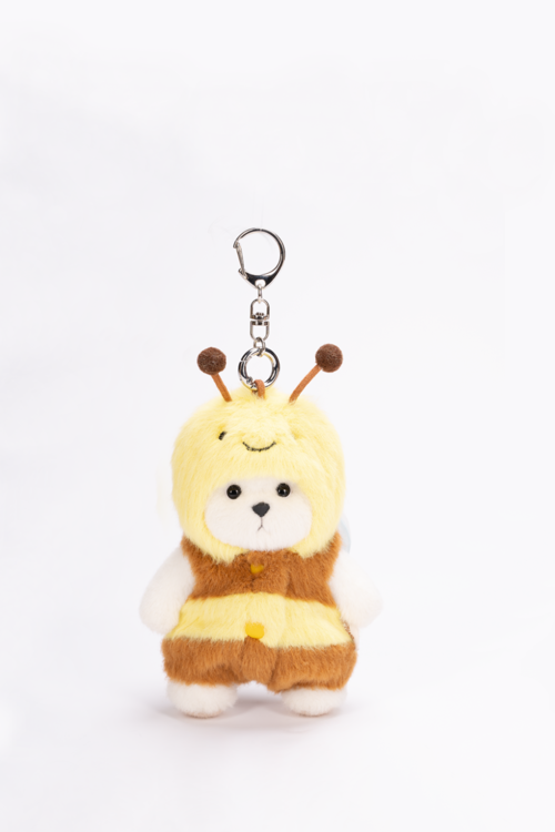 Lina Bear Honeybee with Keychain - White (15cm)