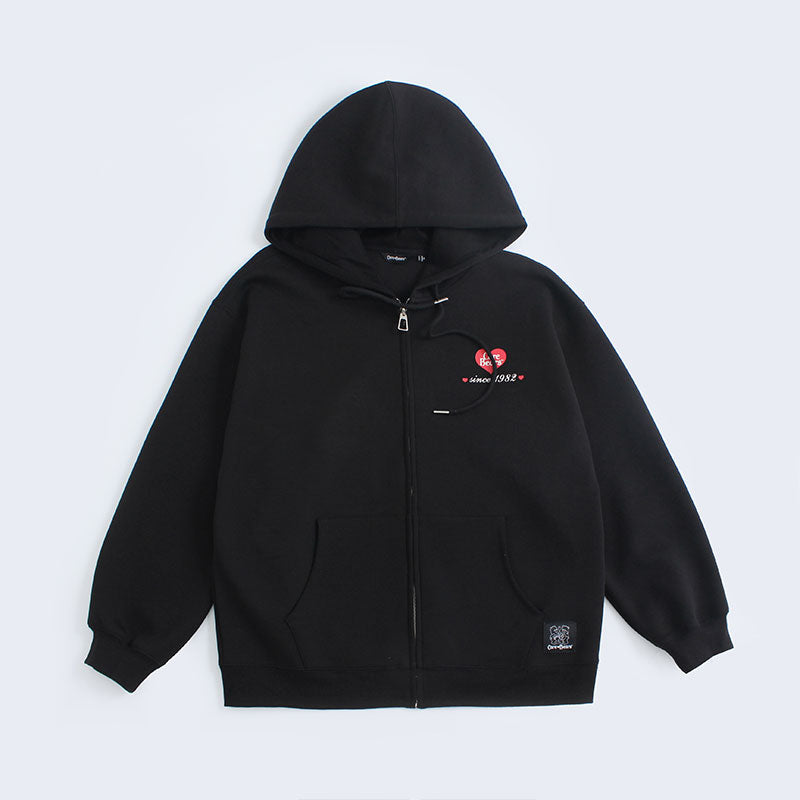 “Heritage Heart Emblem” Premium Zip Hoodie - Black (M)