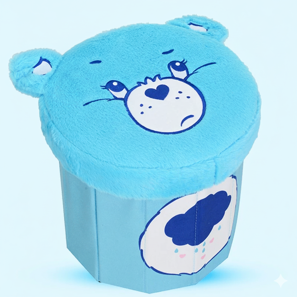 Plush Storage Stool - Blue