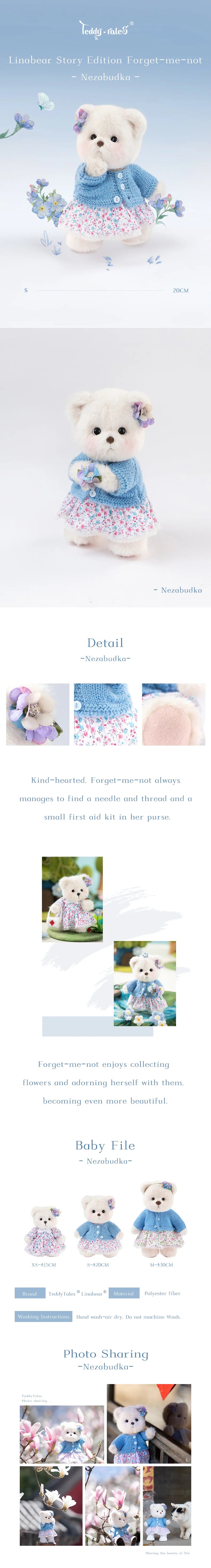 Lina Bear Nezabudka Forget-Me-Not (30cm)
