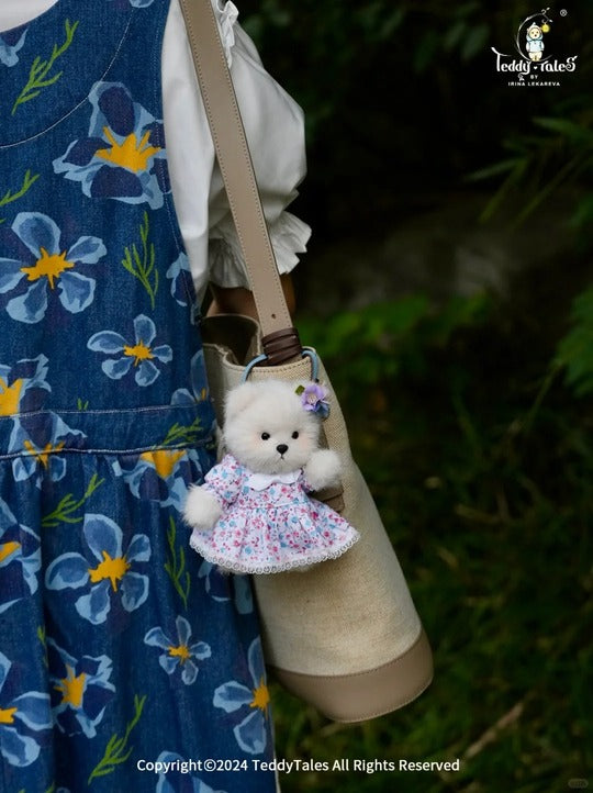Lina Bear Nezabudka Forget-Me-Not with Leather Strap (15cm)