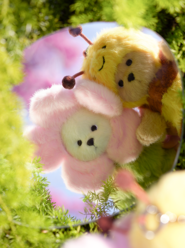 Lina Bear Honeybee with Keychain - Milk Tea (15cm)