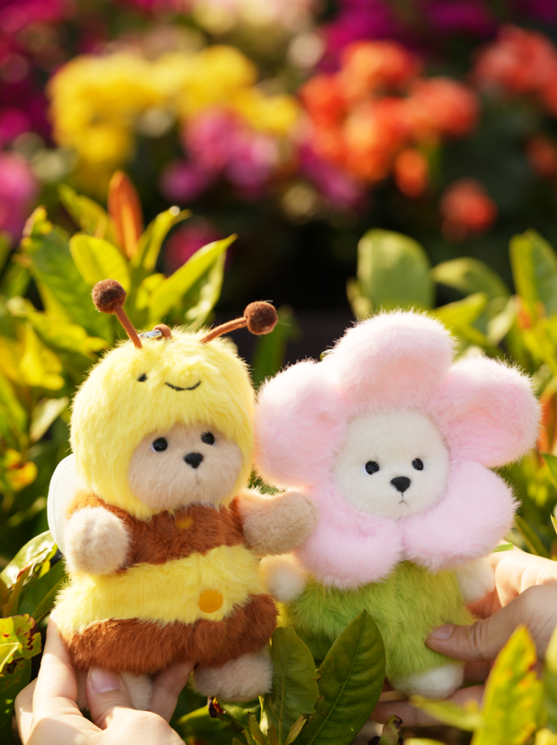 Lina Bear Honeybee with Keychain - Milk Tea (15cm)
