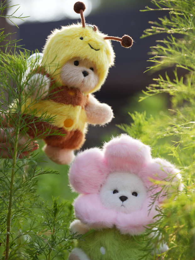 Lina Bear Honeybee with Keychain - Milk Tea (15cm)