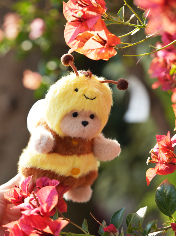 Lina Bear Honeybee with Keychain - Milk Tea (15cm)