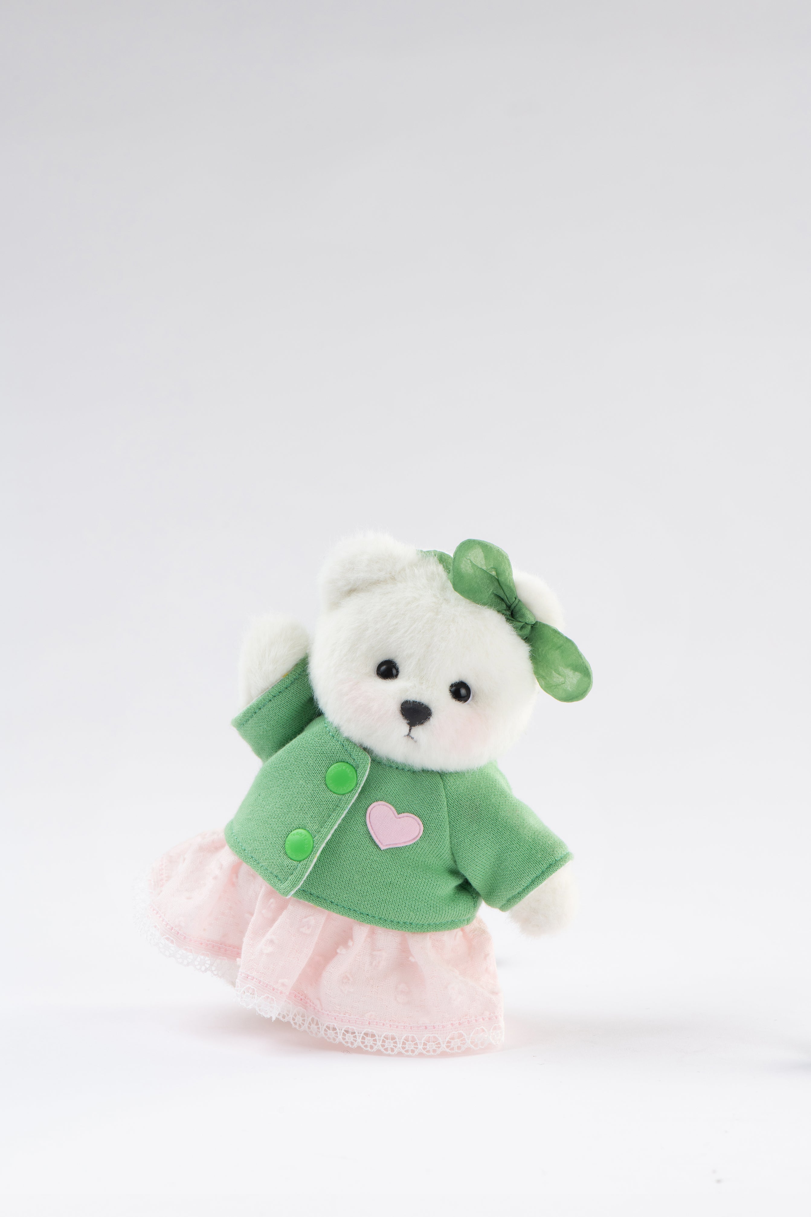 Lina Bear Serendipity with Leather Strap - White (15cm)