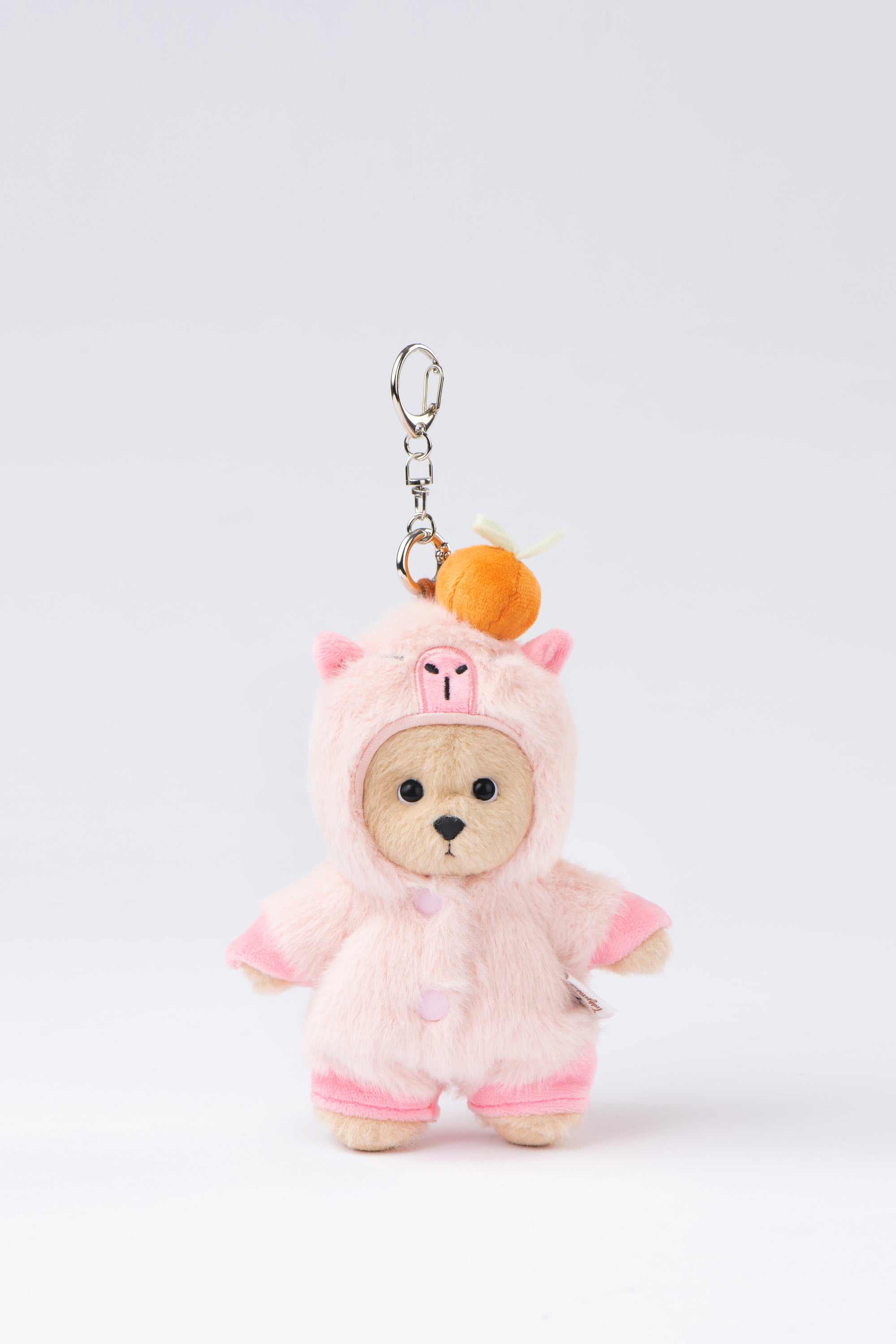 Lina Bear Pink Capybara with Keychain - Milk Tea (15cm)