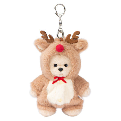 Lina Bear Reindeer with Keychain - Milk Tea (15cm)