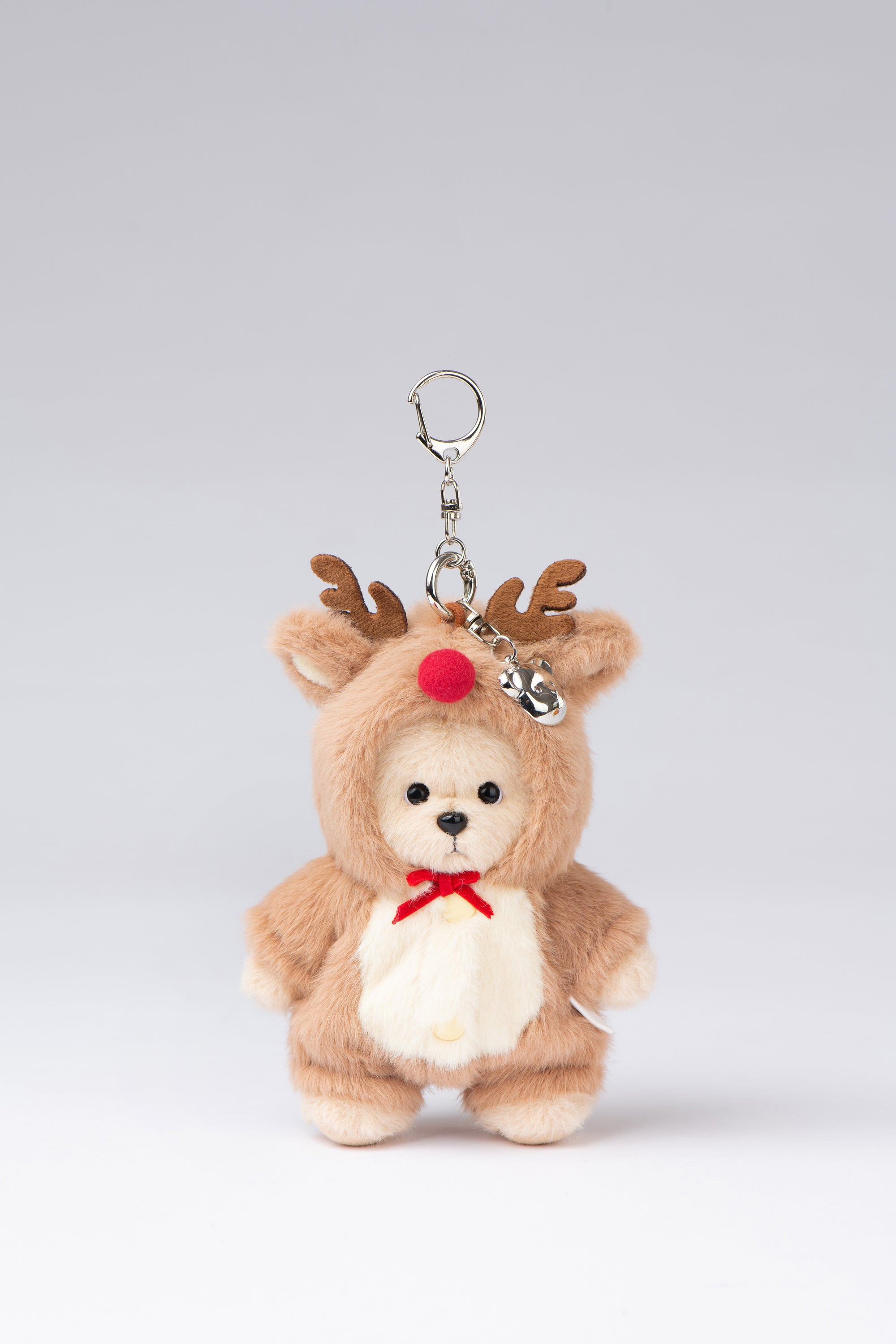 Lina Bear Reindeer with Keychain - Milk Tea (15cm)