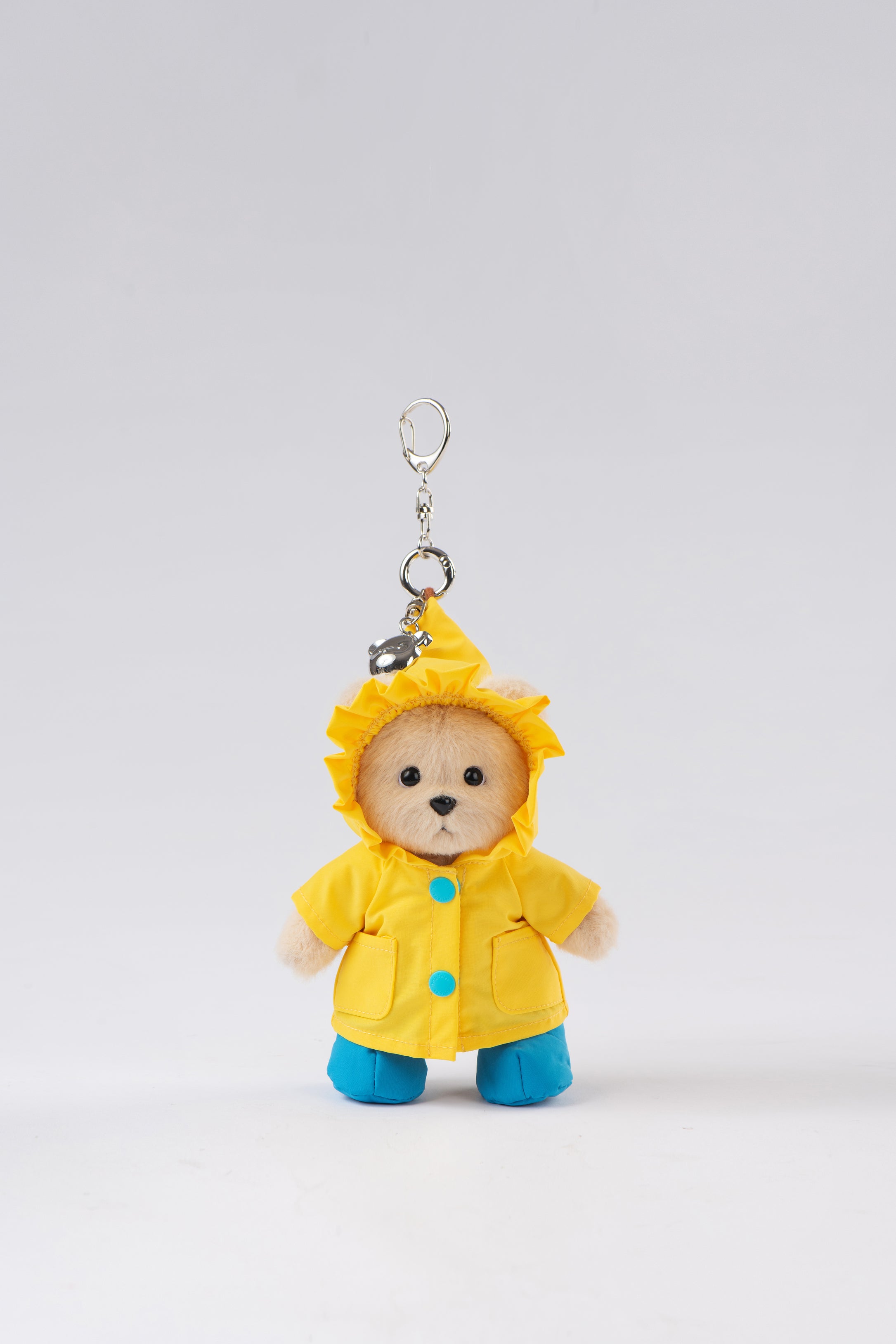 Lina Bear Yellow Raincoat with Keychain - Milk Tea (15cm)