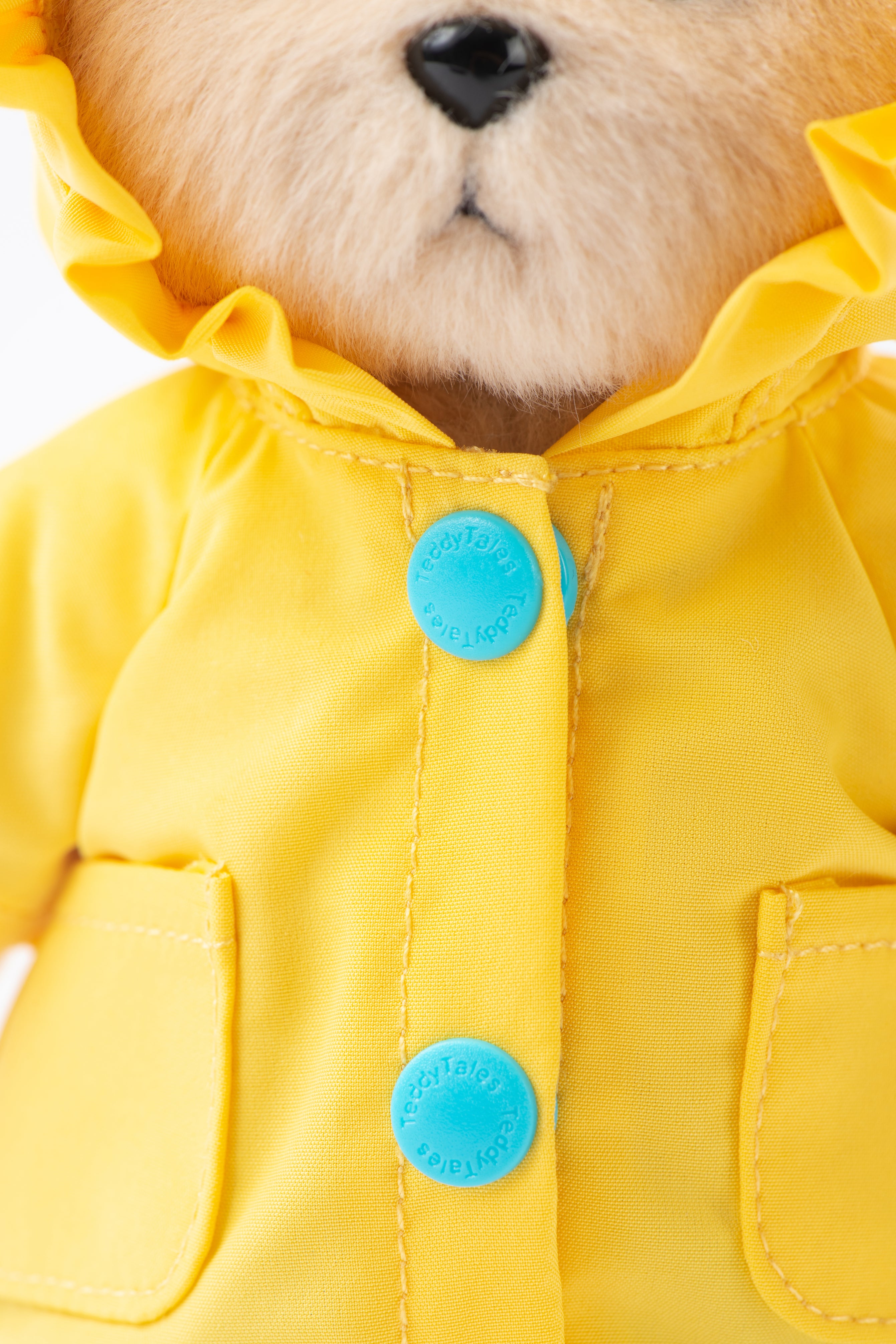 Lina Bear Yellow Raincoat with Keychain - Milk Tea (15cm)