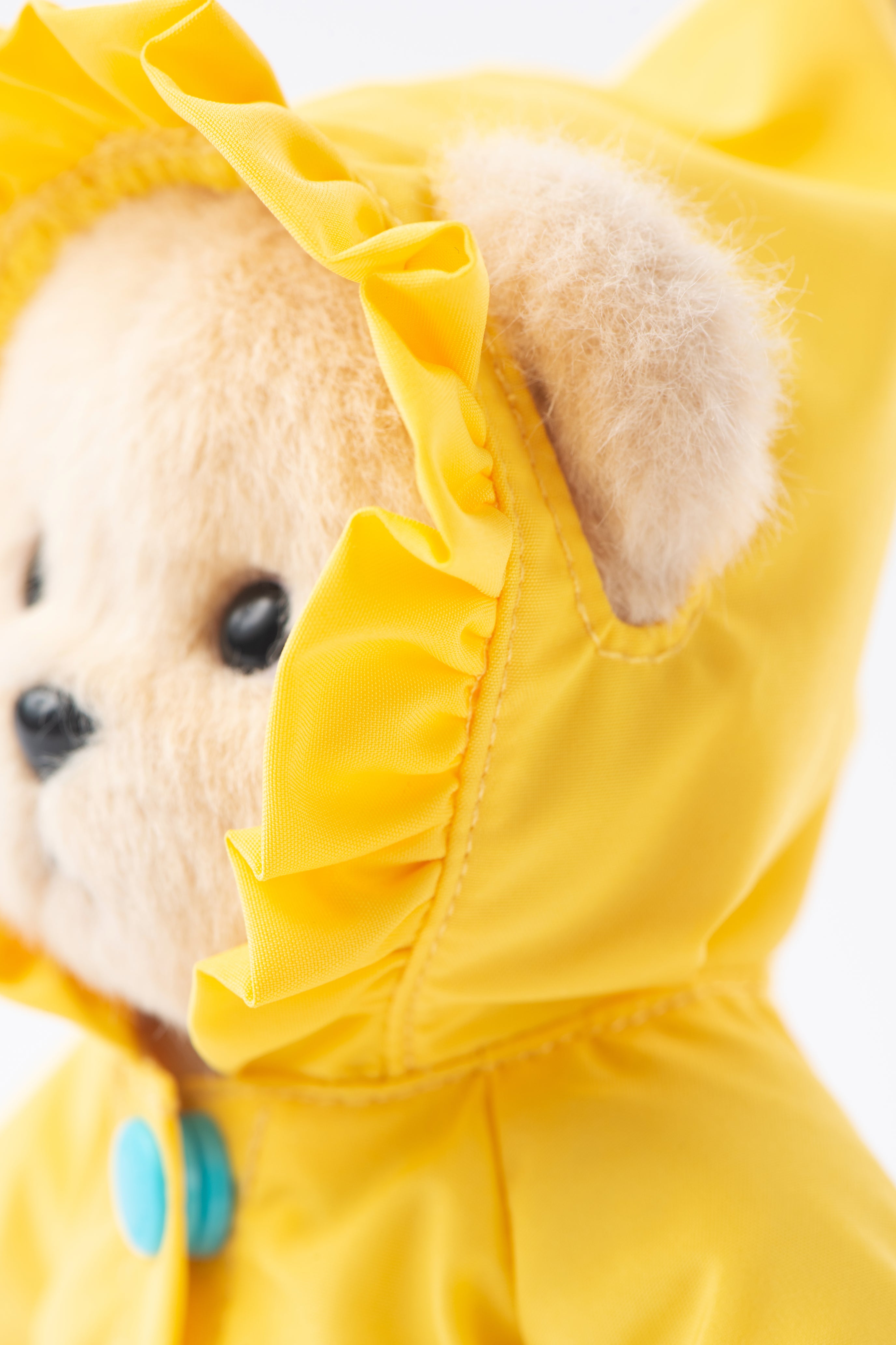 Lina Bear Yellow Raincoat with Keychain - Milk Tea (15cm)