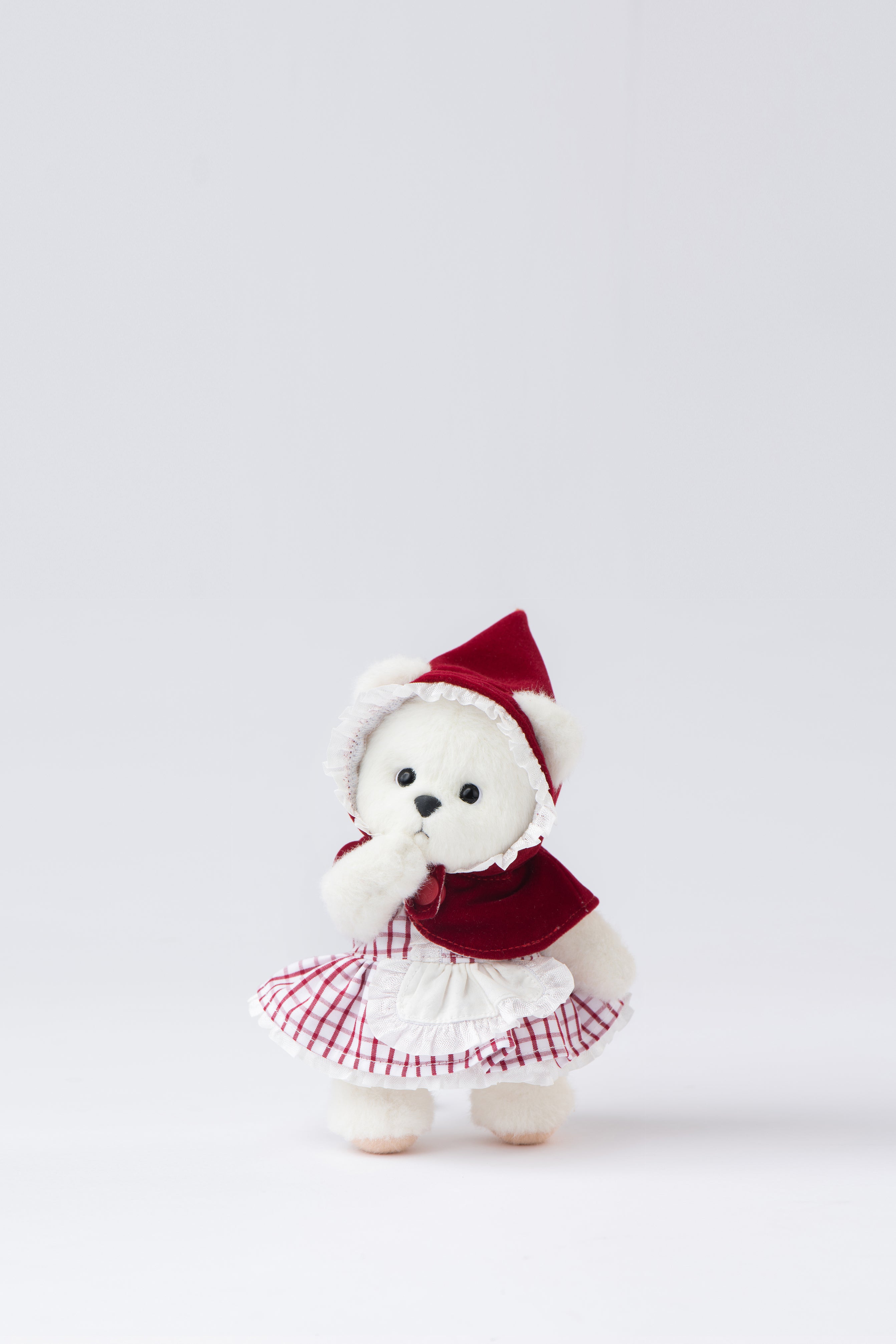 Lina Bear Little Red Riding Hood with Keychain - White (15cm)