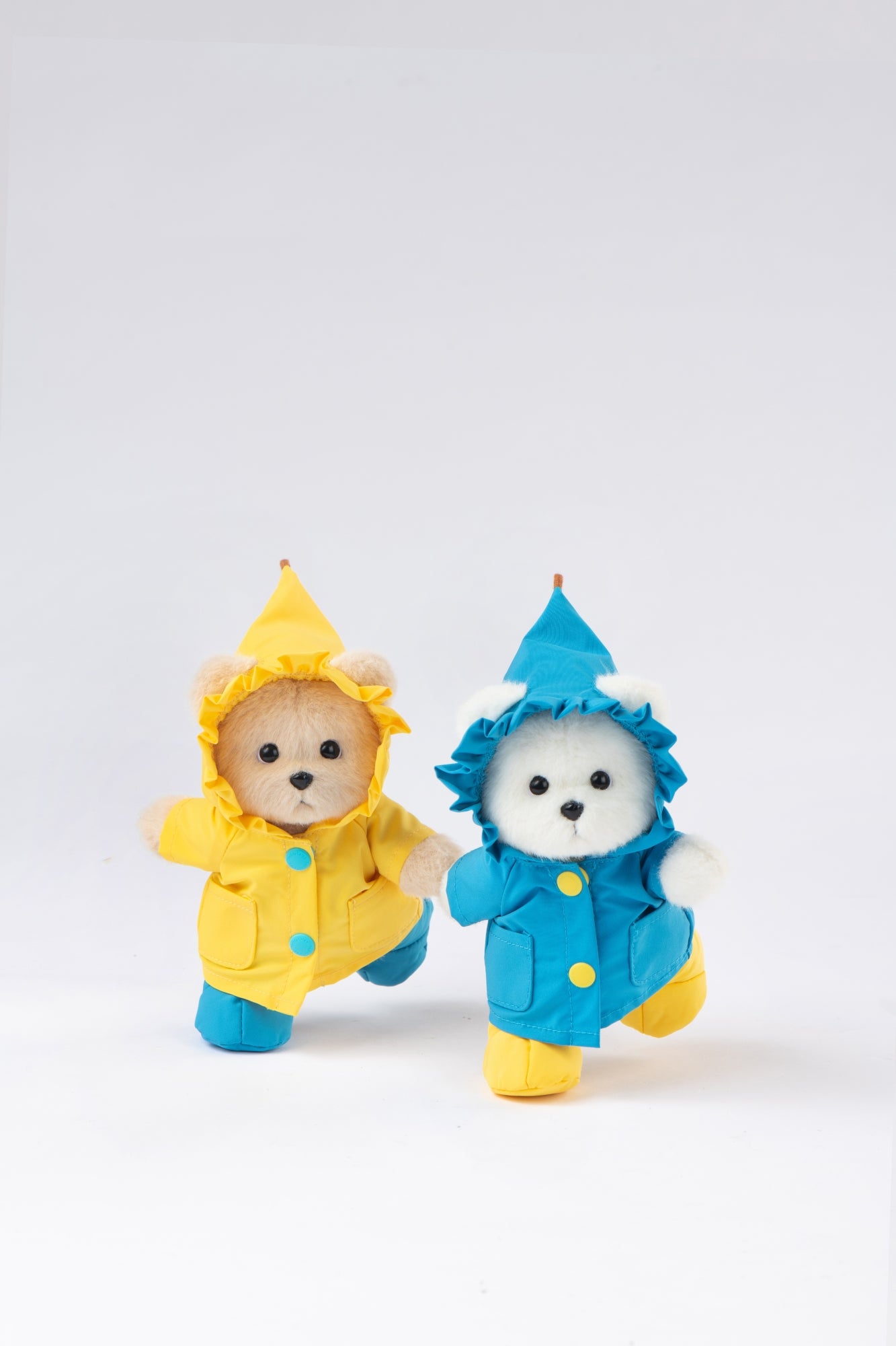 Lina Bear Blue Raincoat with Keychain - White (15cm)