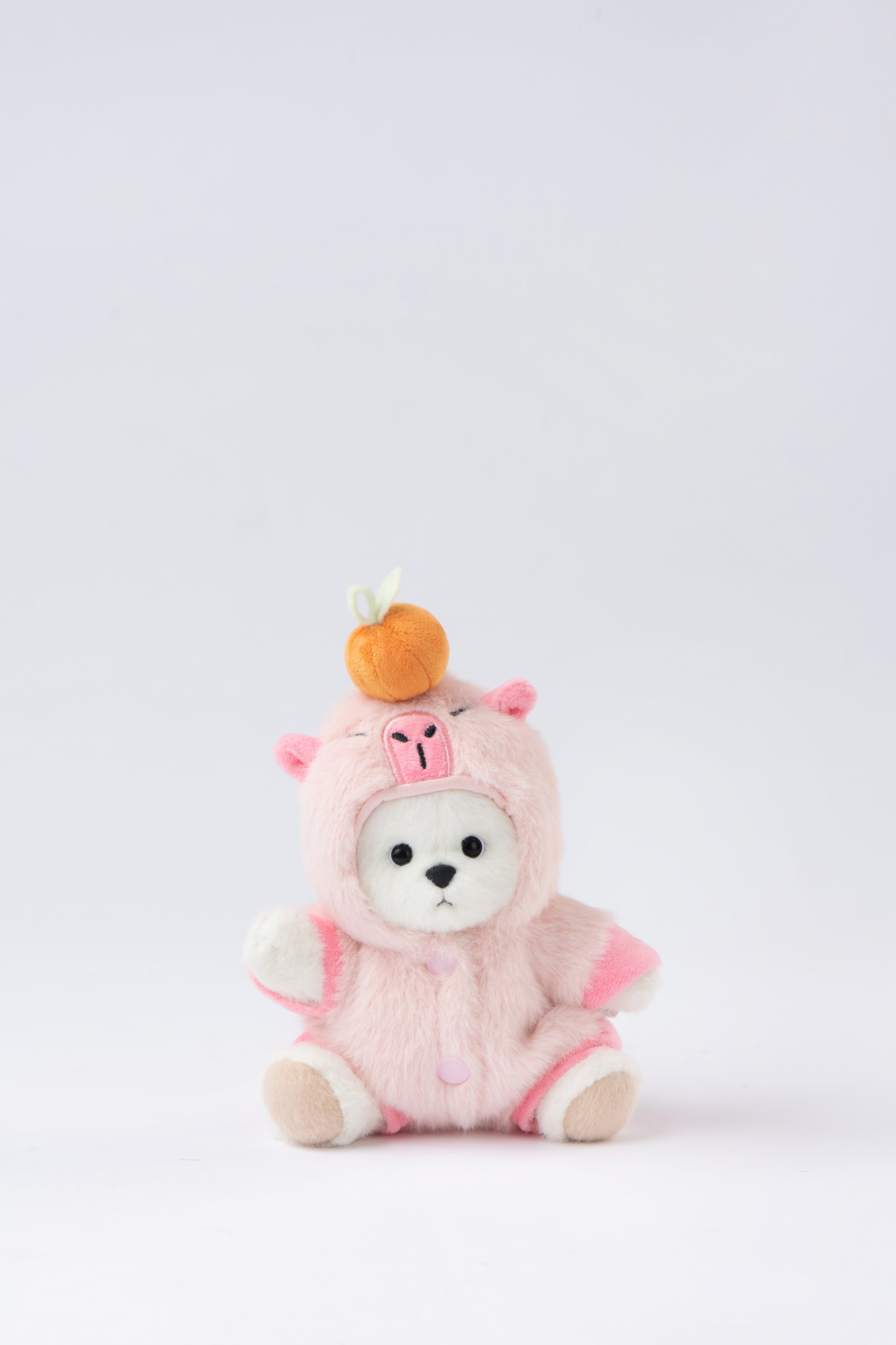 Lina Bear Pink Capybara with Keychain - White (15cm)