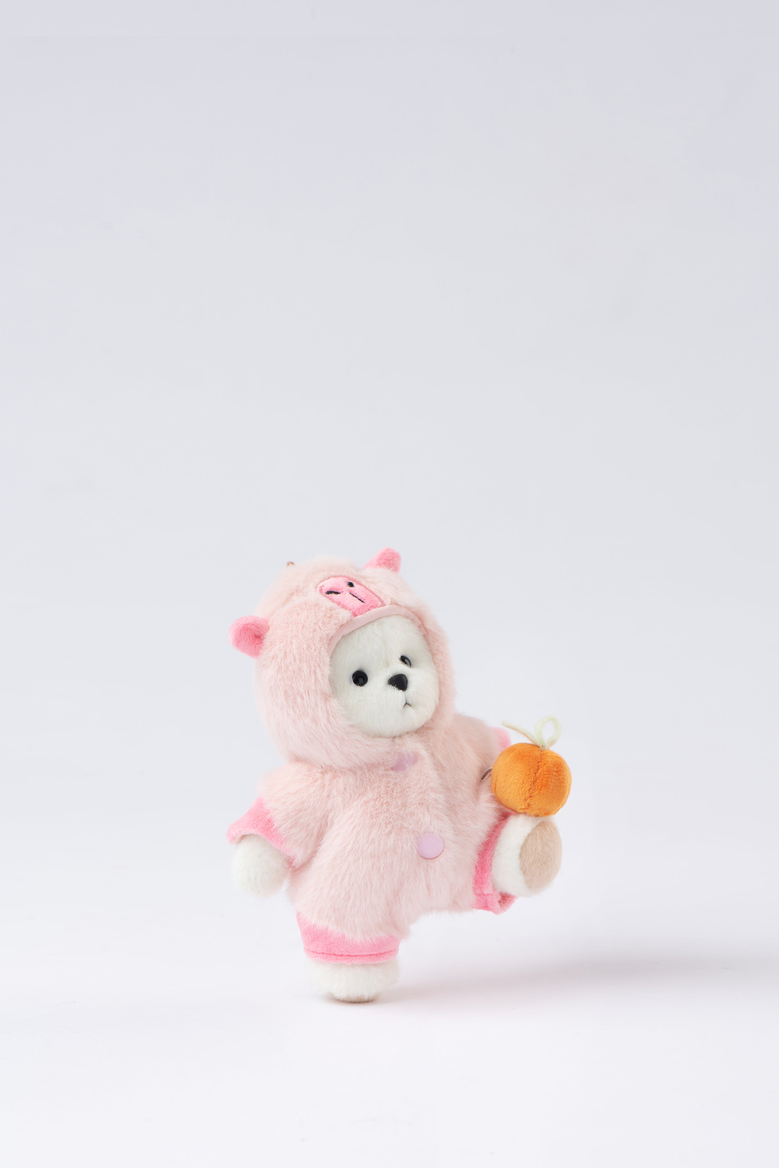 Lina Bear Pink Capybara with Keychain - White (15cm)