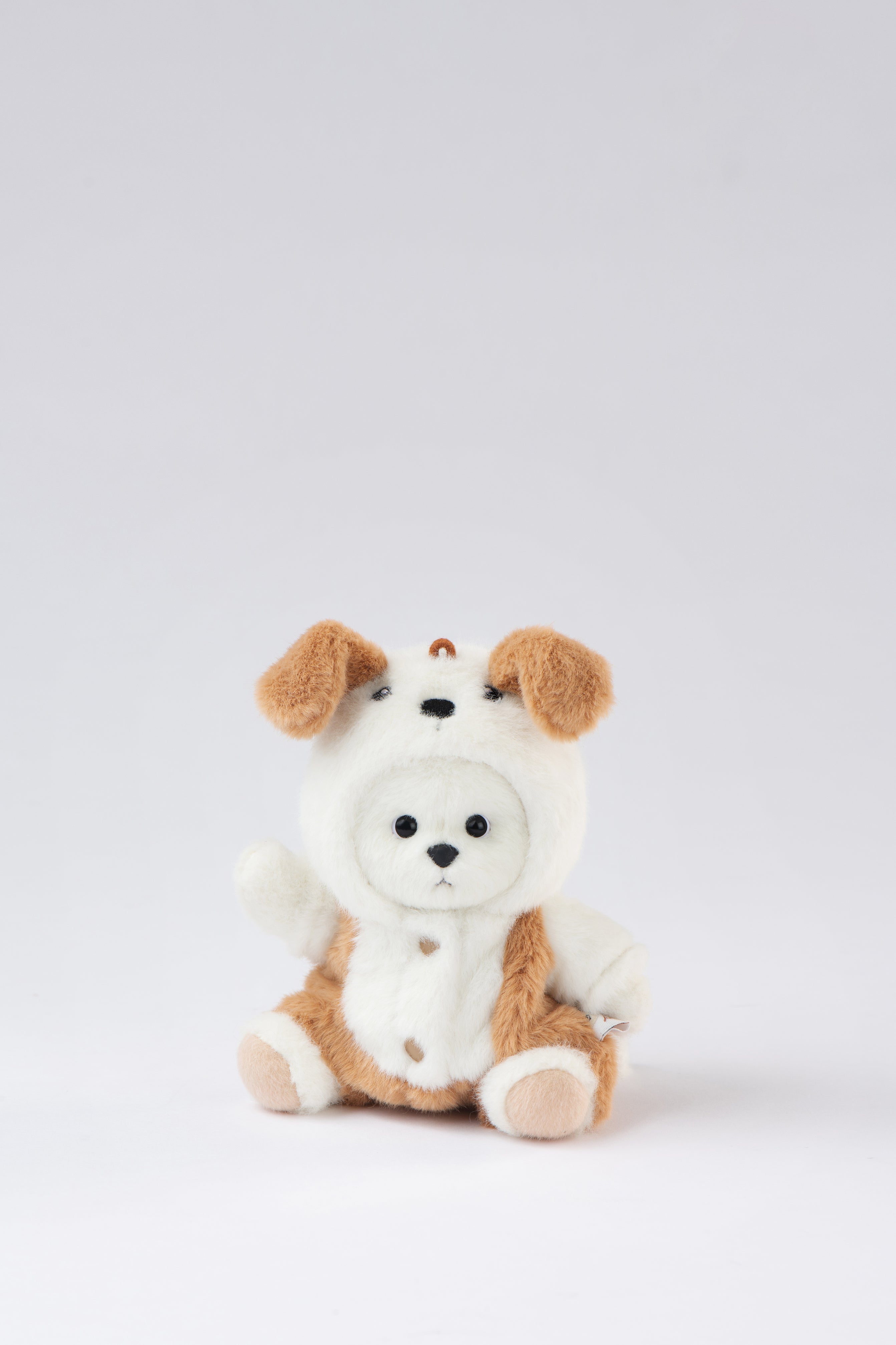 Lina Bear Puppy Suit with Keychain - White (15cm)