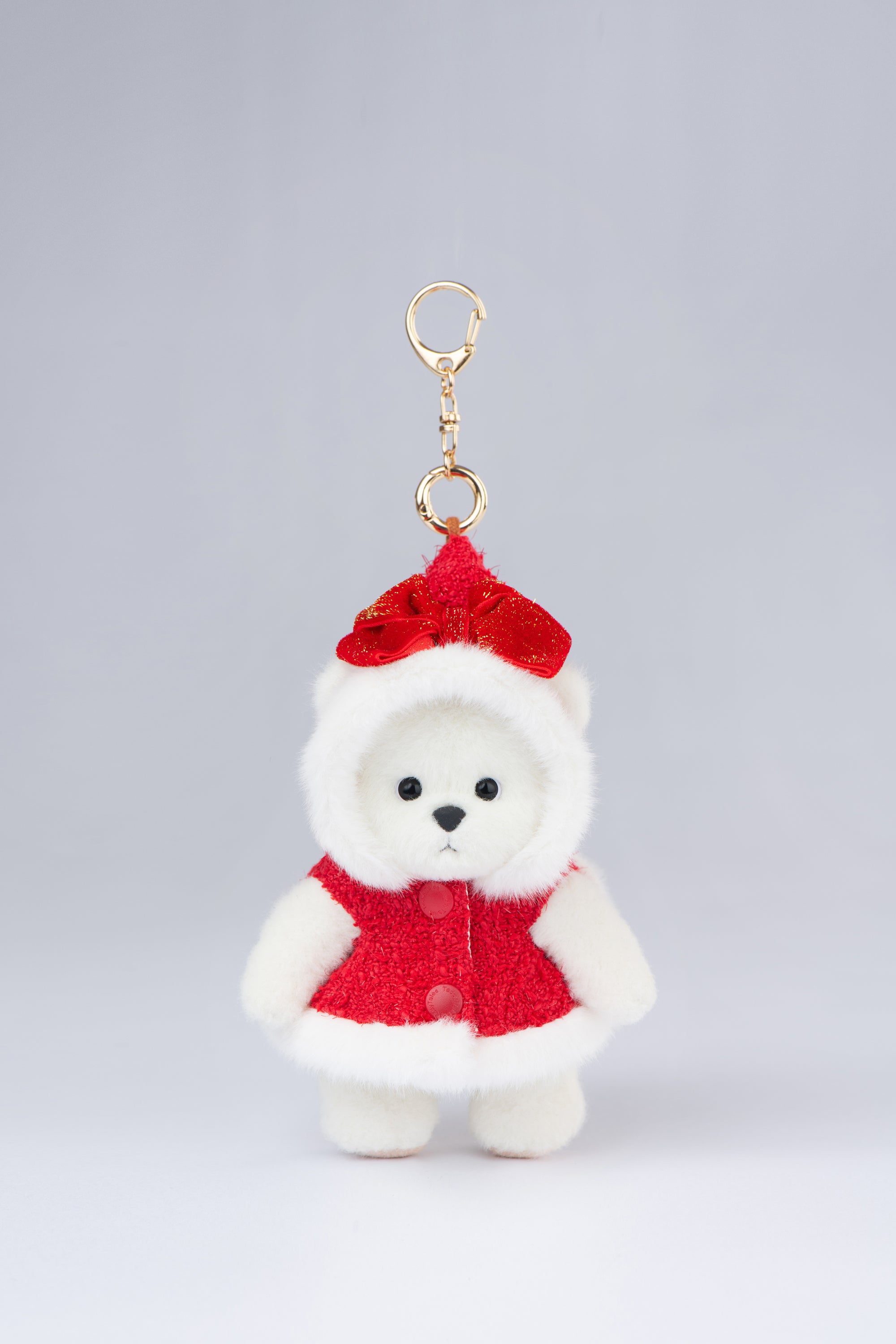 Lina Bear Red Bowknot Cloak with Keychain - White (15cm)