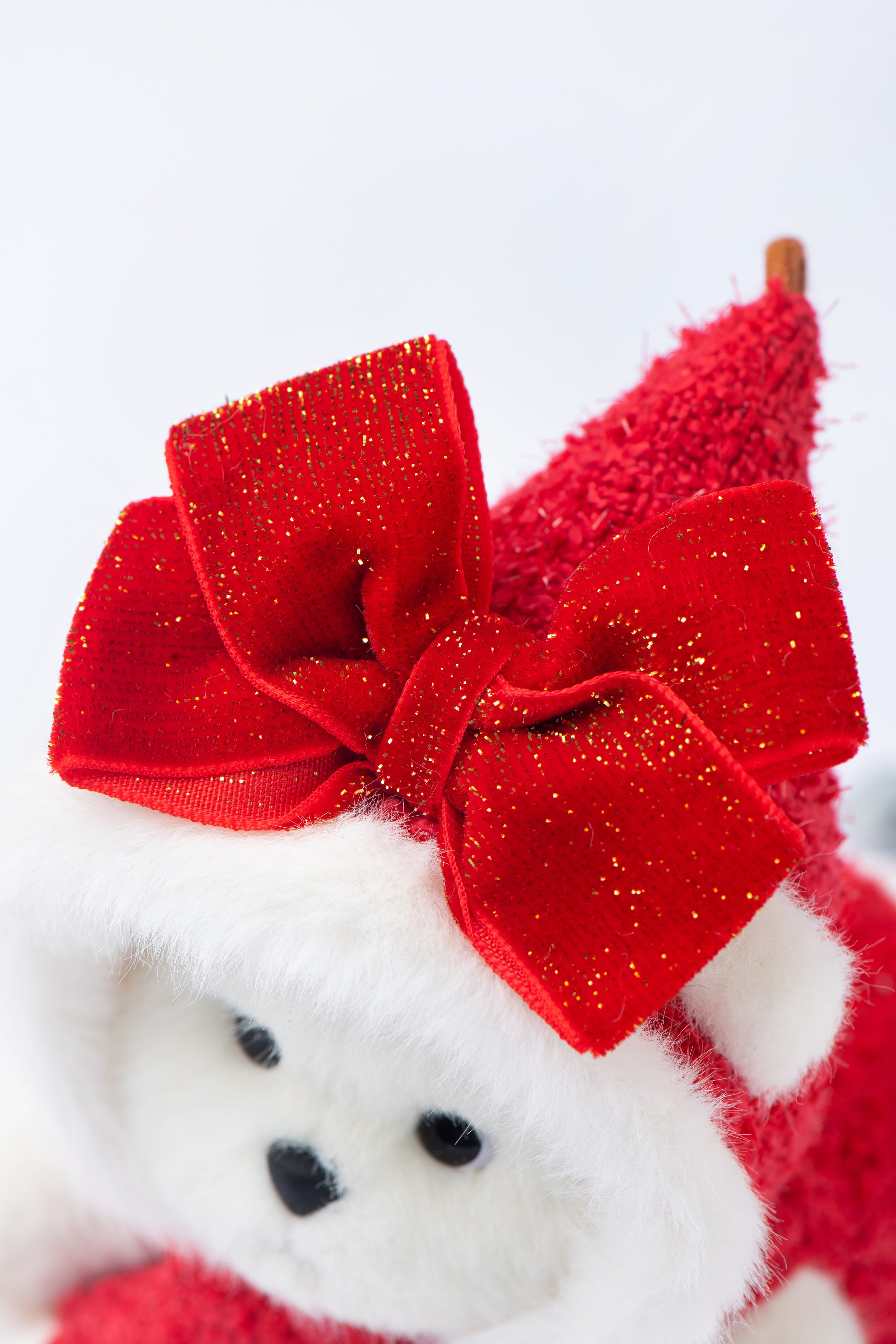 Lina Bear Red Bowknot Cloak with Keychain - White (15cm)
