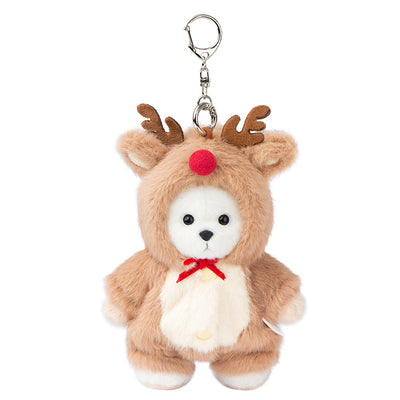 Lina Bear Reindeer with Keychain - White (15cm)