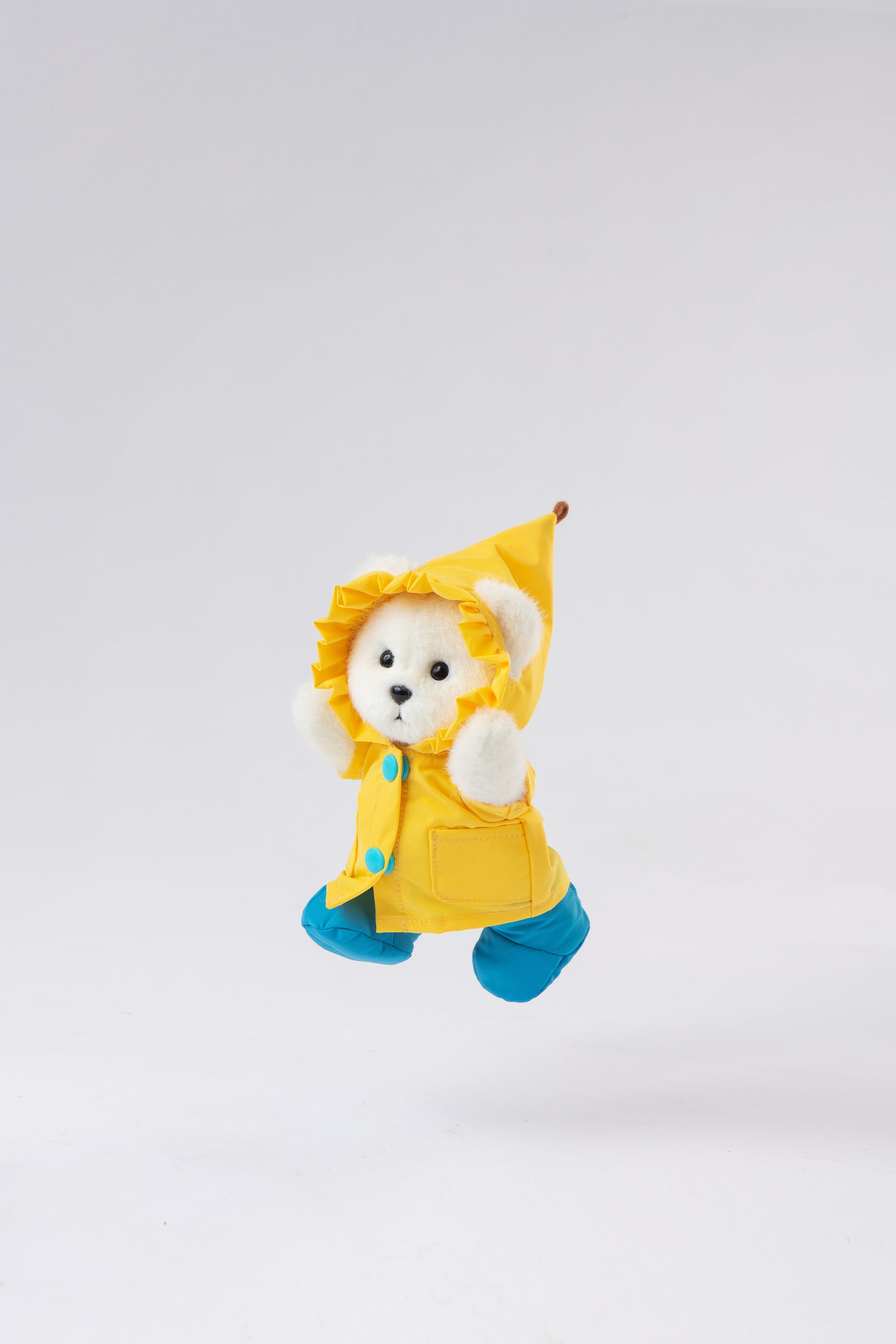 Lina Bear Yellow Raincoat with Keychain - White (15cm)