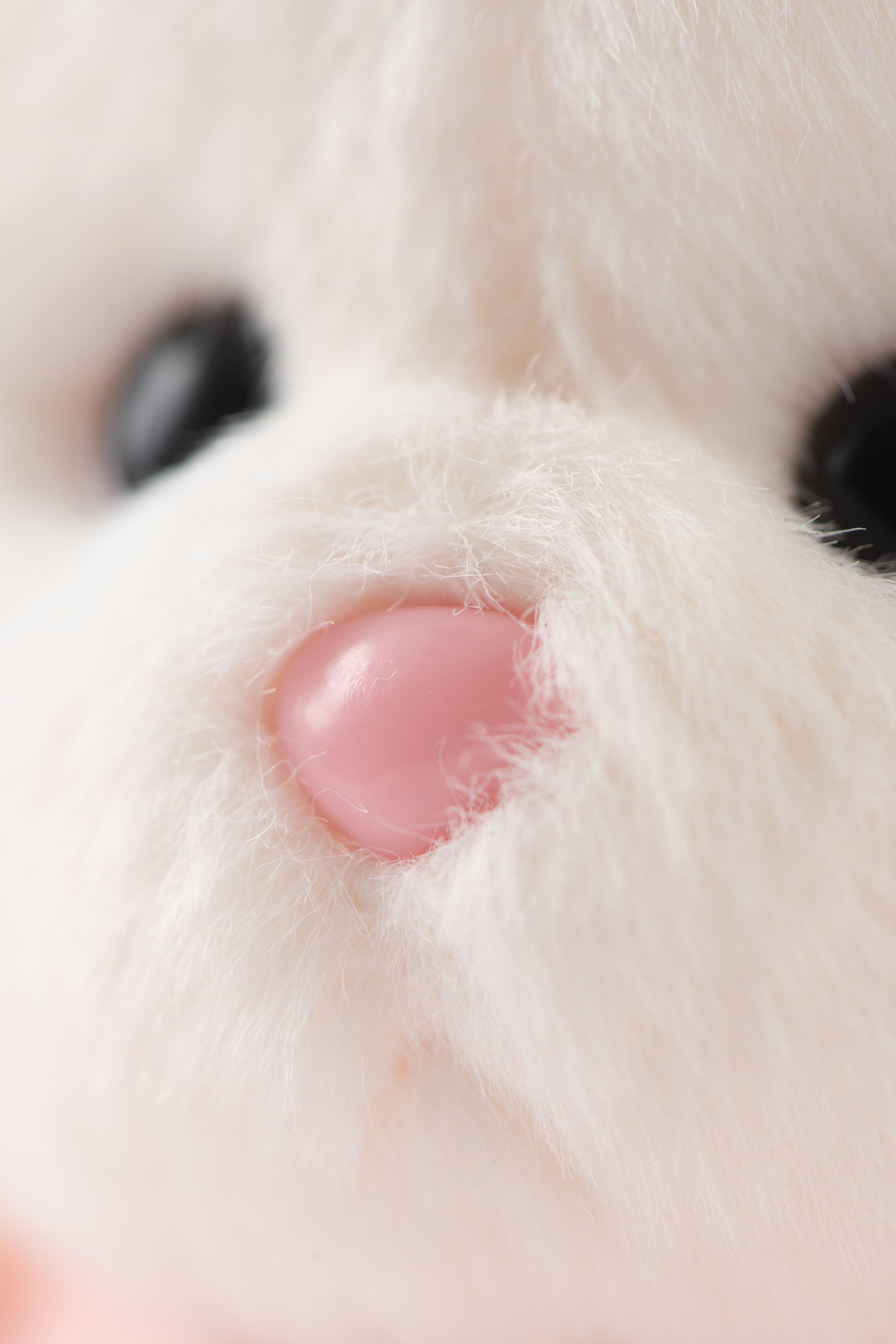 Lina Rabbit Drop Ear Pink Dress with Heart Keychain - White (15cm)