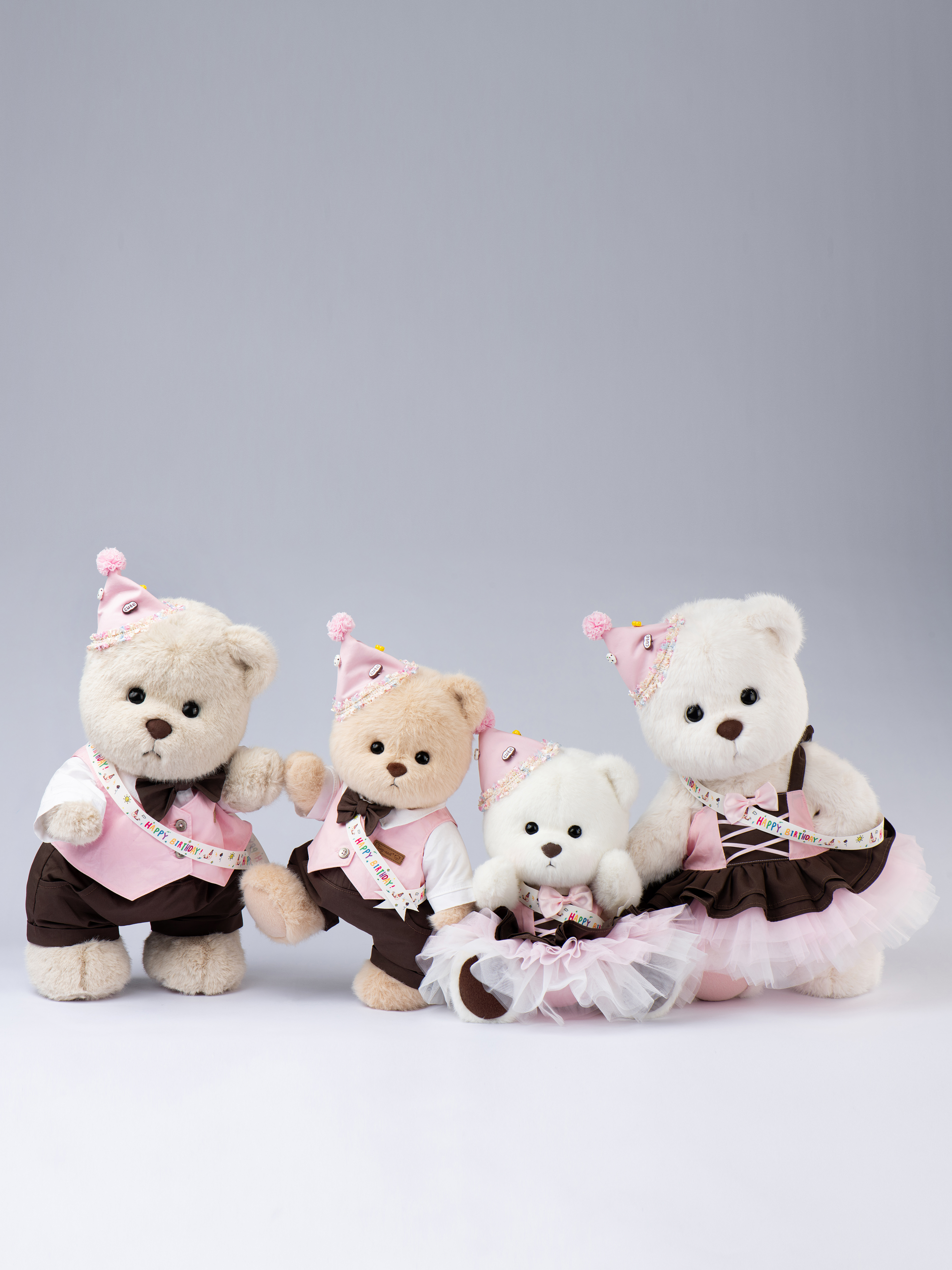 Lina Bear Happy Birthday Couple - Almond (38cm)