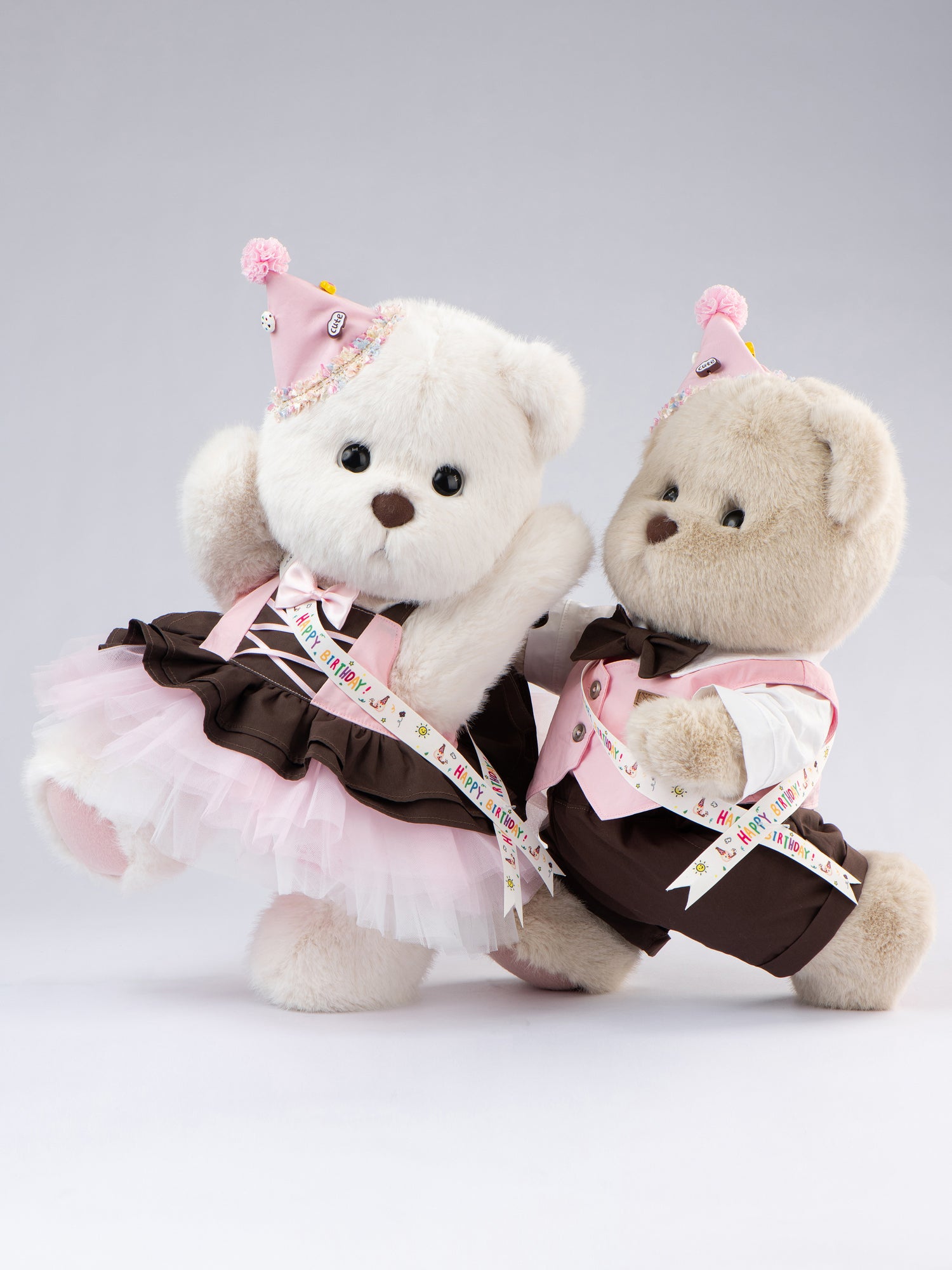 Lina Bear Happy Birthday Couple - Almond (38cm)