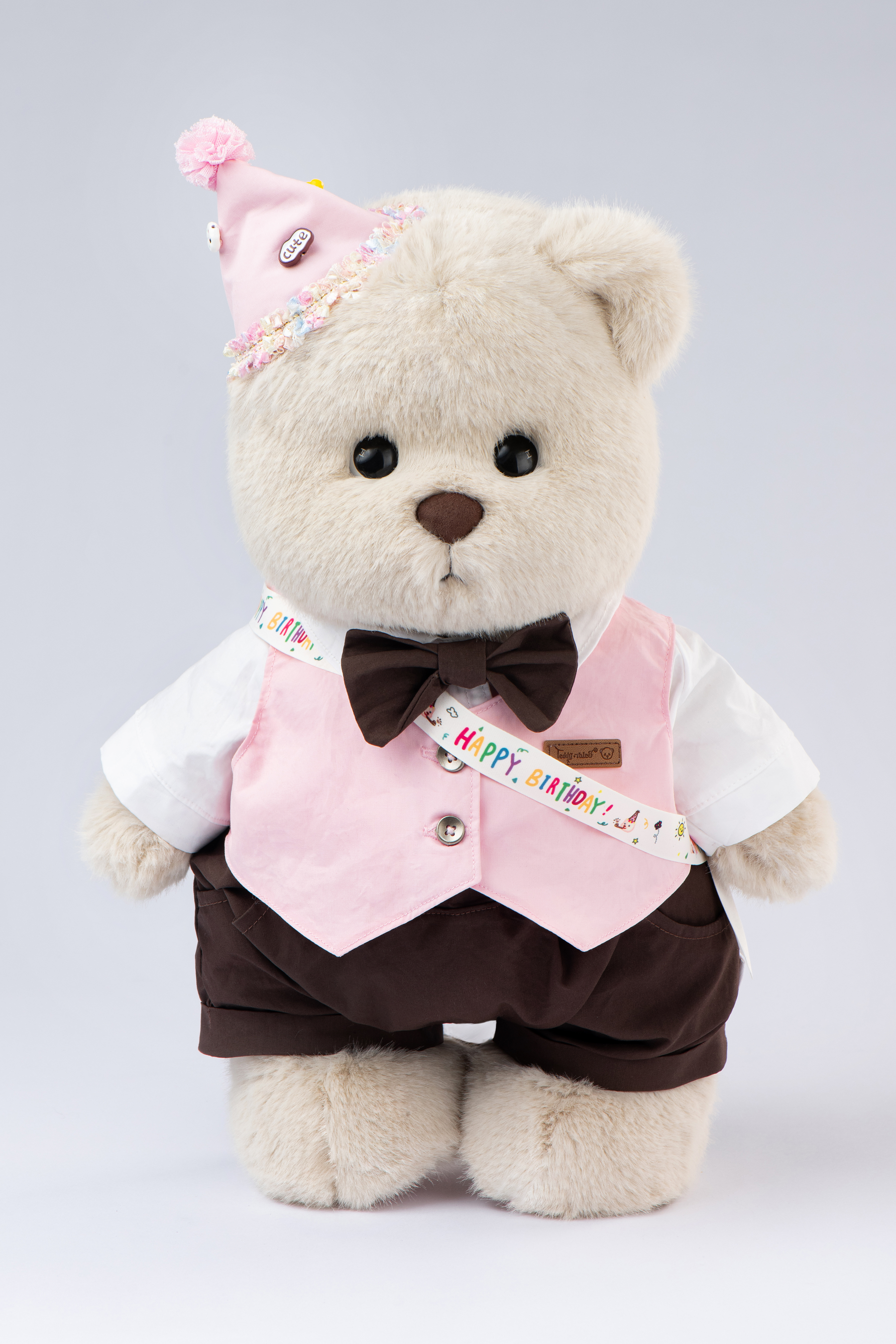Lina Bear Happy Birthday Couple - Almond (38cm)