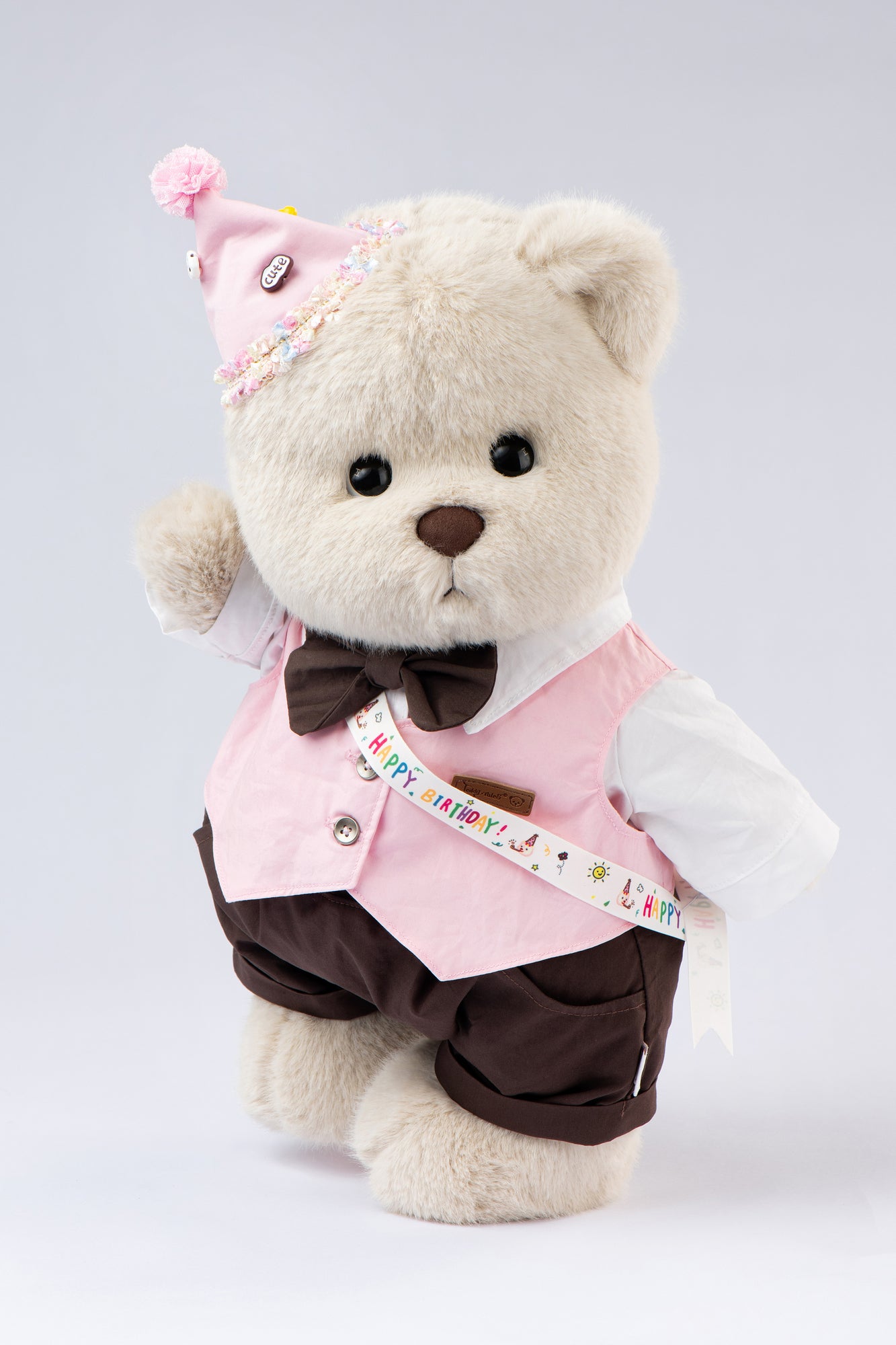 Lina Bear Happy Birthday Couple - Almond (38cm)