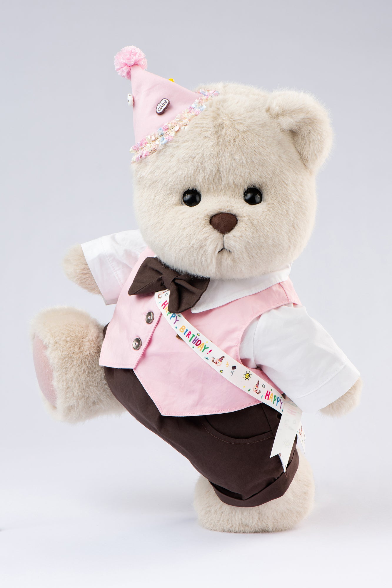 Lina Bear Happy Birthday Couple - Almond (38cm)