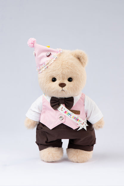 Lina Bear Happy Birthday Couple - Milk Tea (30cm)