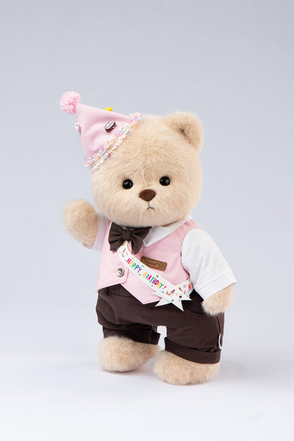 Lina Bear Happy Birthday Couple - Milk Tea (30cm)