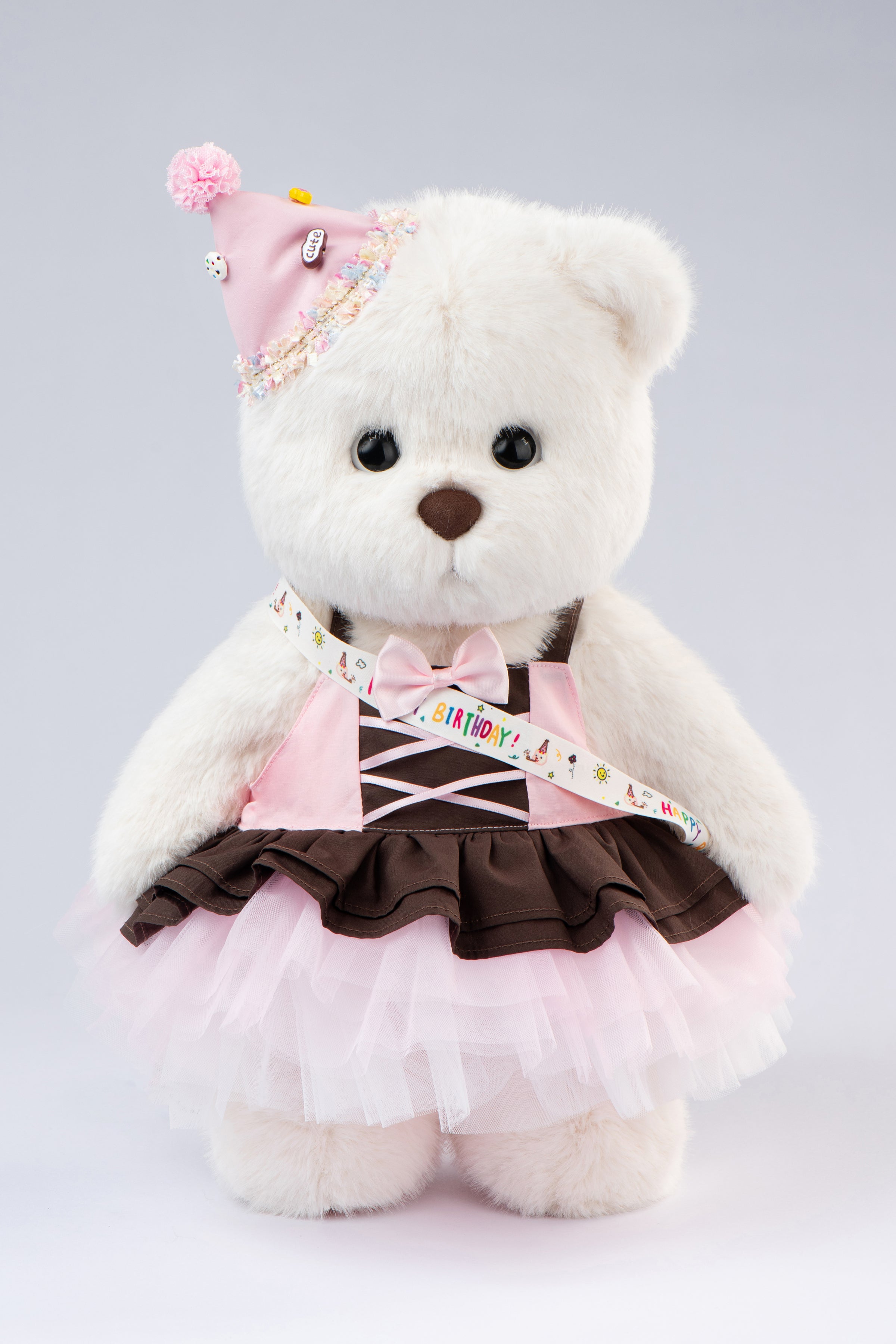 Lina Bear Happy Birthday Couple - White (38cm)