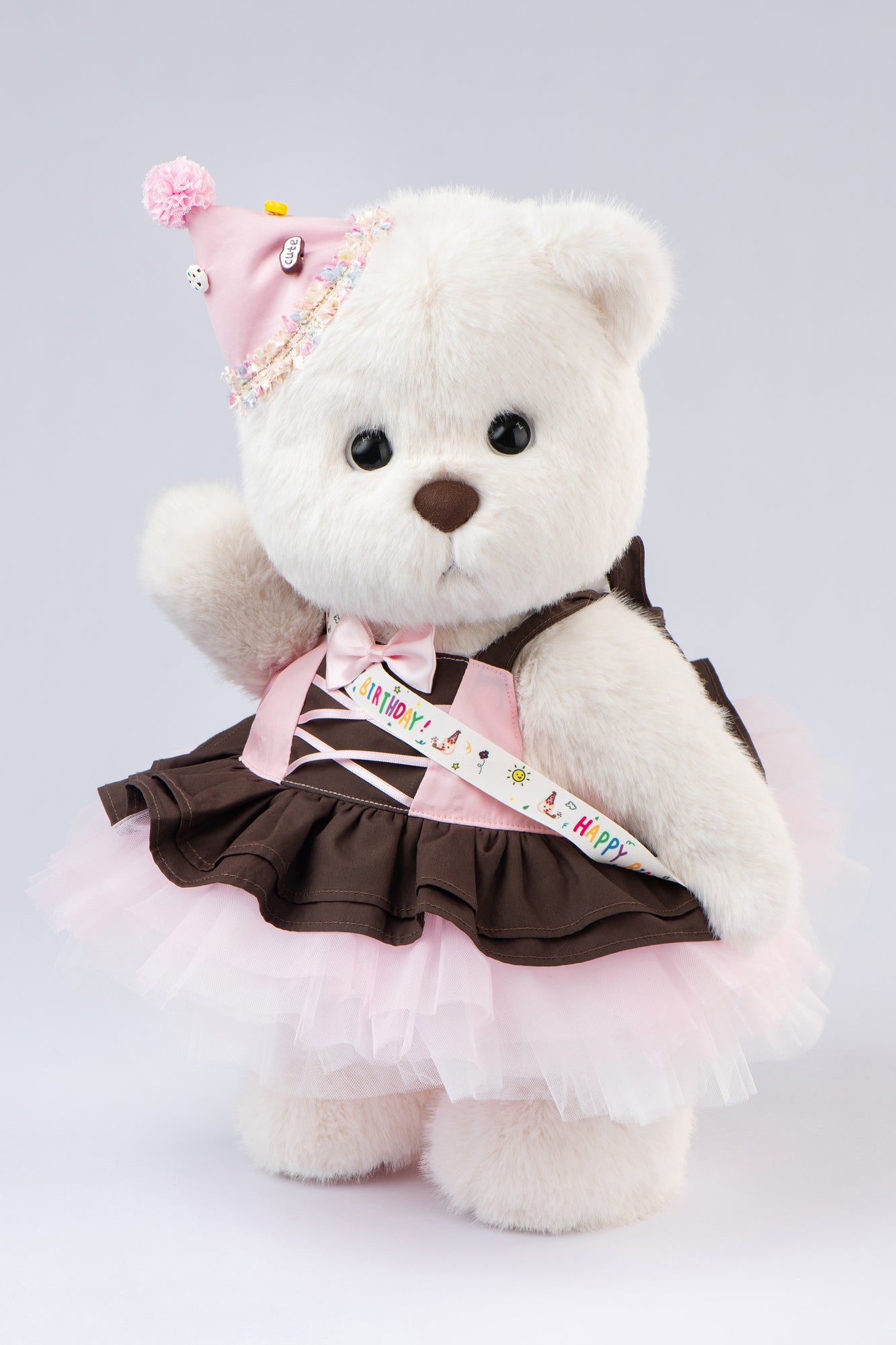 Lina Bear Happy Birthday Couple - White (38cm)