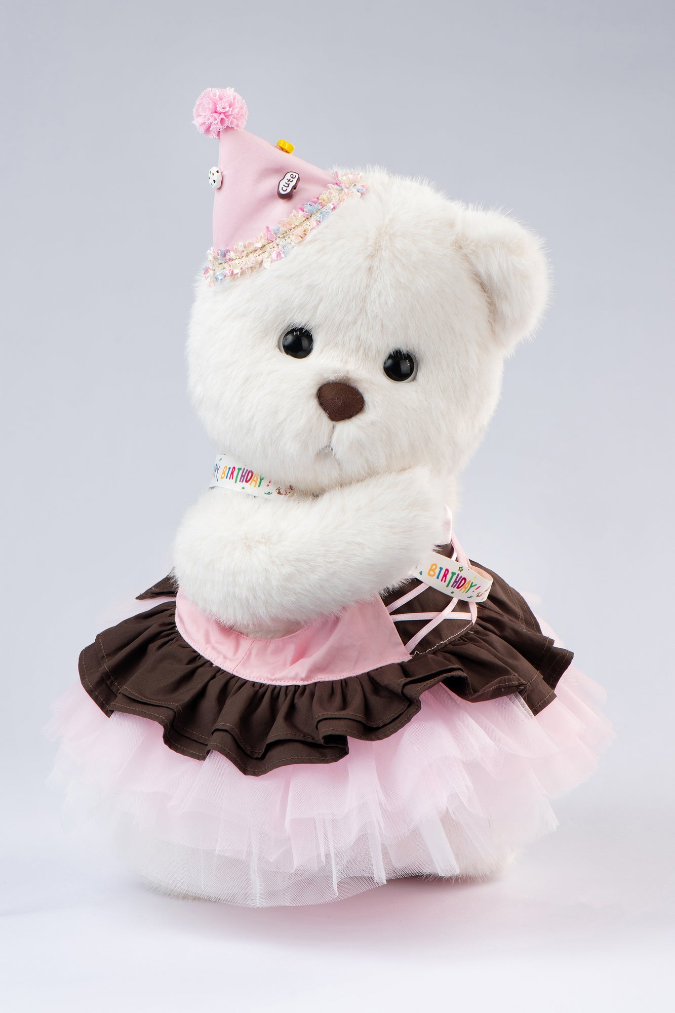 Lina Bear Happy Birthday Couple - White (38cm)