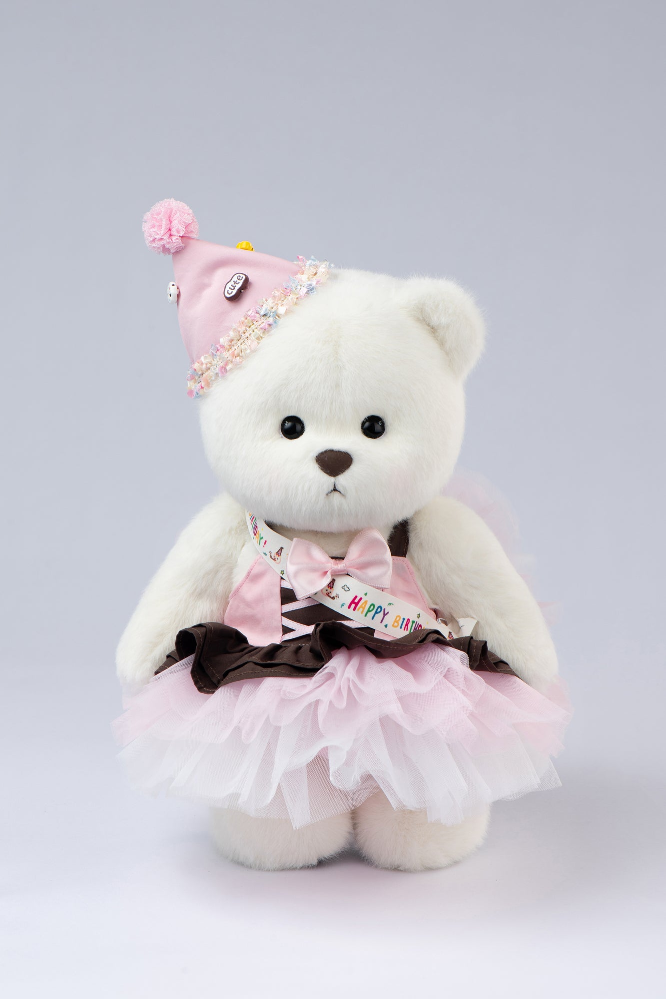Lina Bear Happy Birthday Couple - White (30cm)