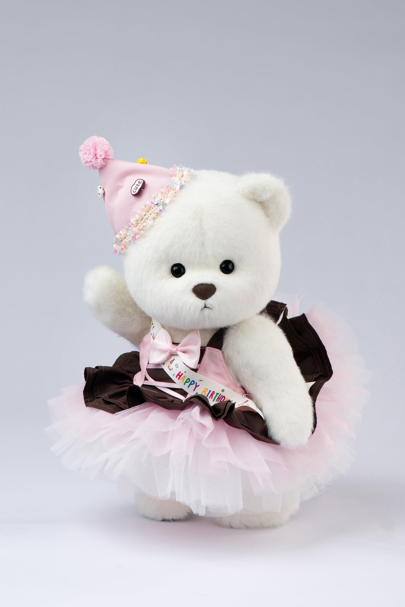 Lina Bear Happy Birthday Couple - White (30cm)