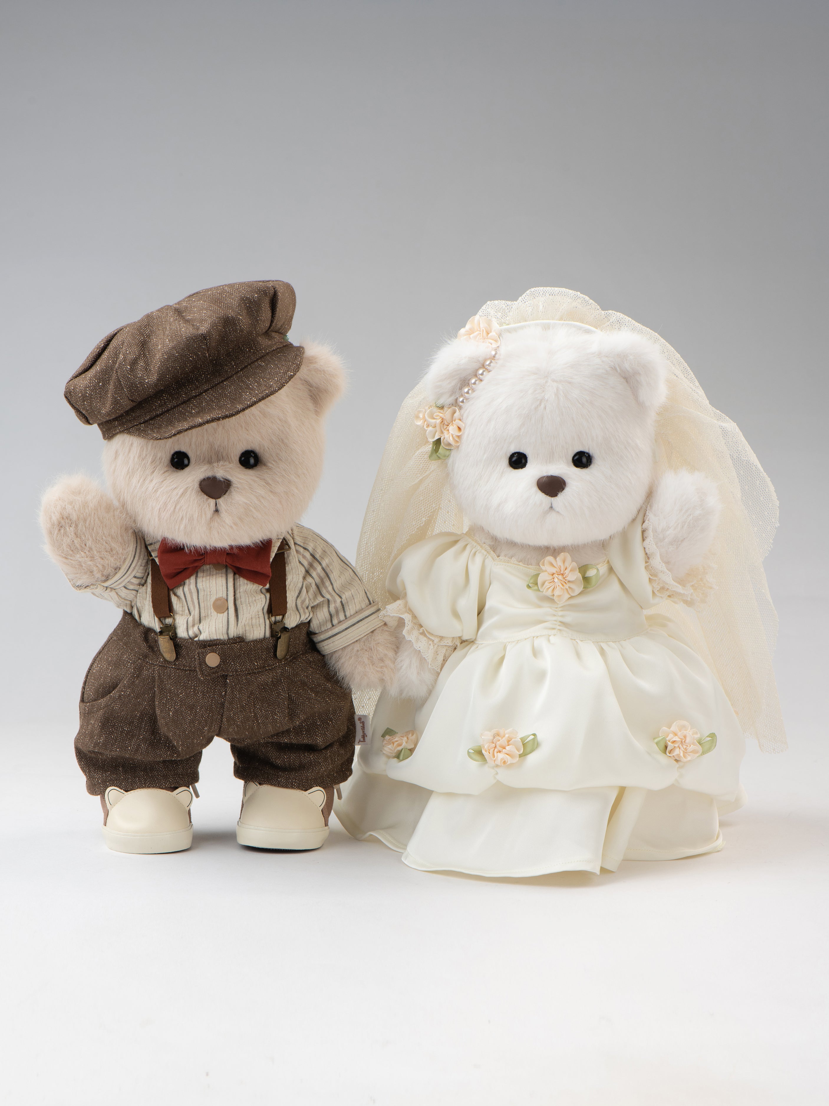 Lina Bear Love Letter Couple Bridegroom - Milk Tea (30cm) 