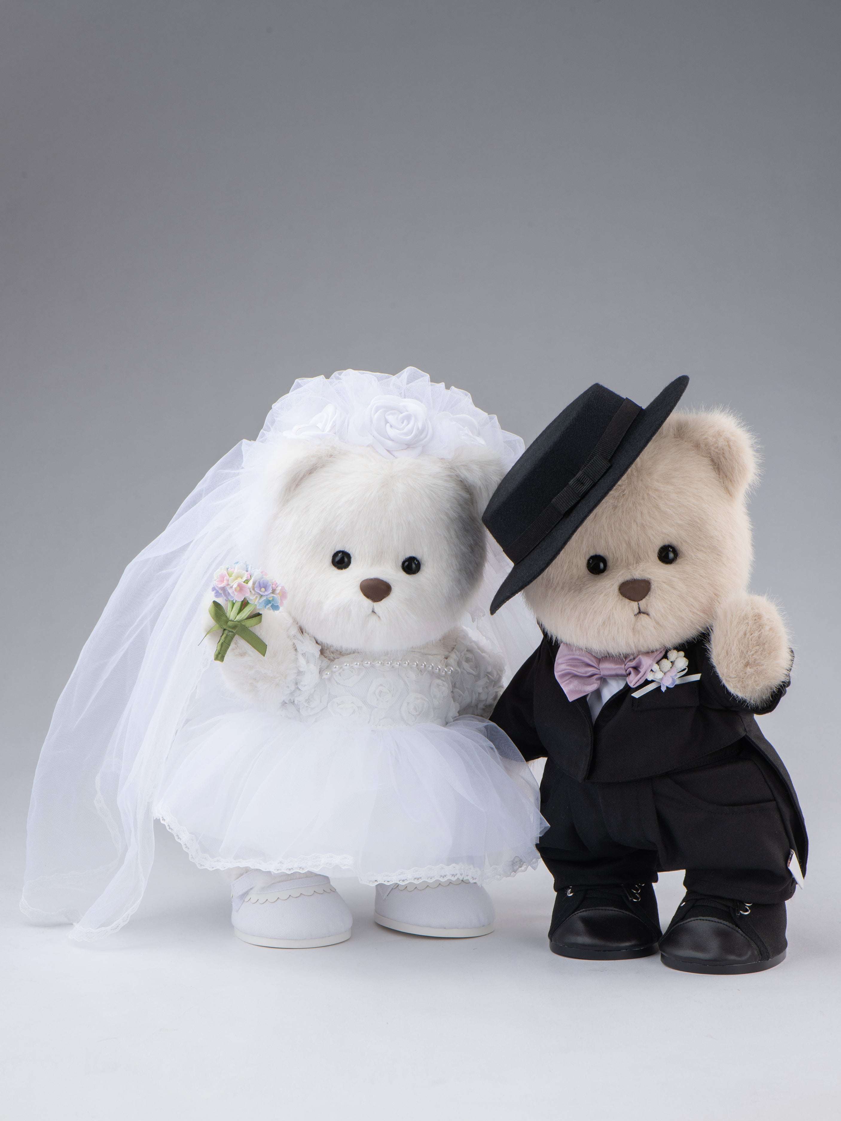 Lina Bear Romantic Couple Bridegroom - Milk Tea (30cm)