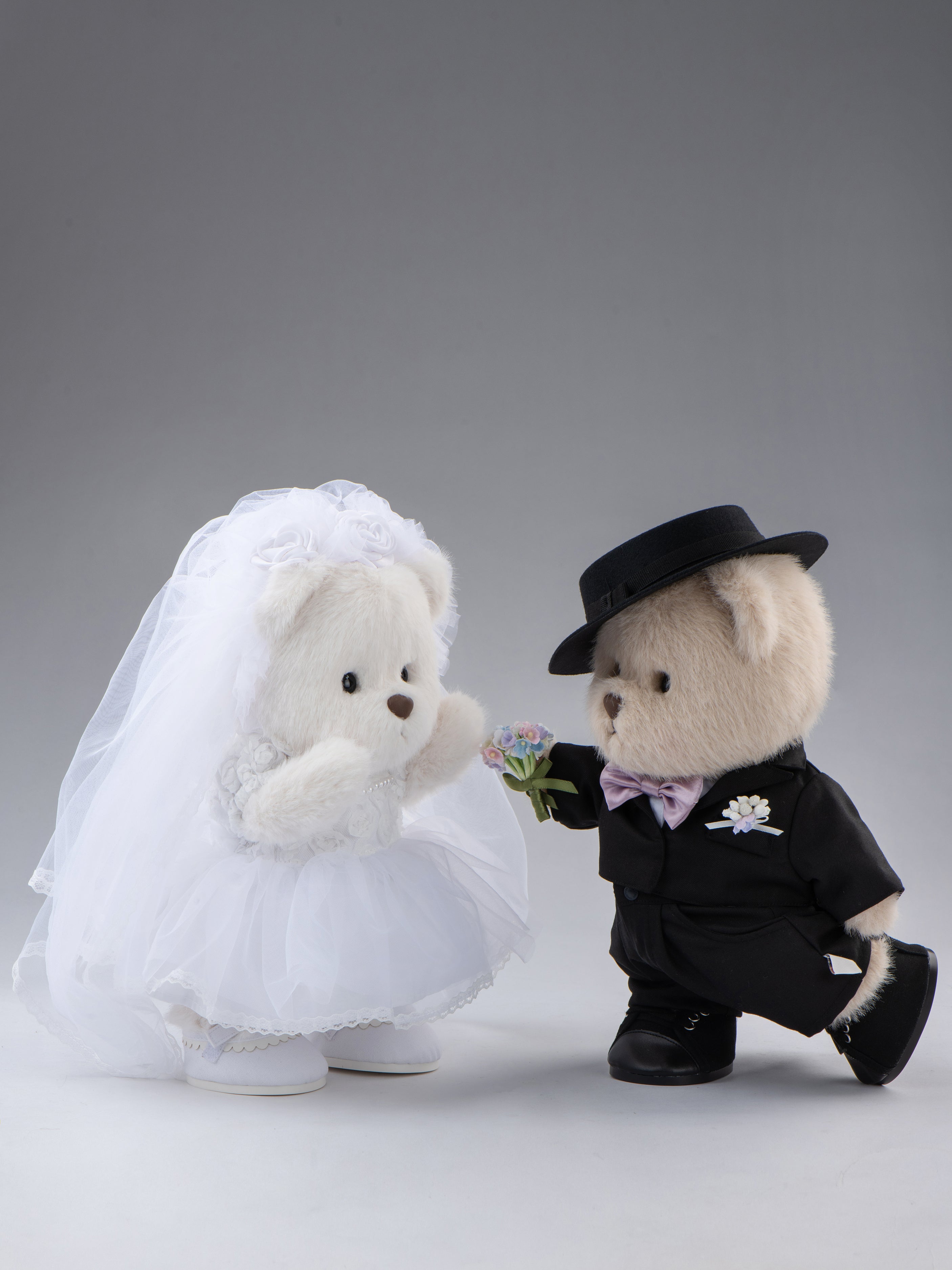 Lina Bear Romantic Couple Bridegroom - Milk Tea (30cm)
